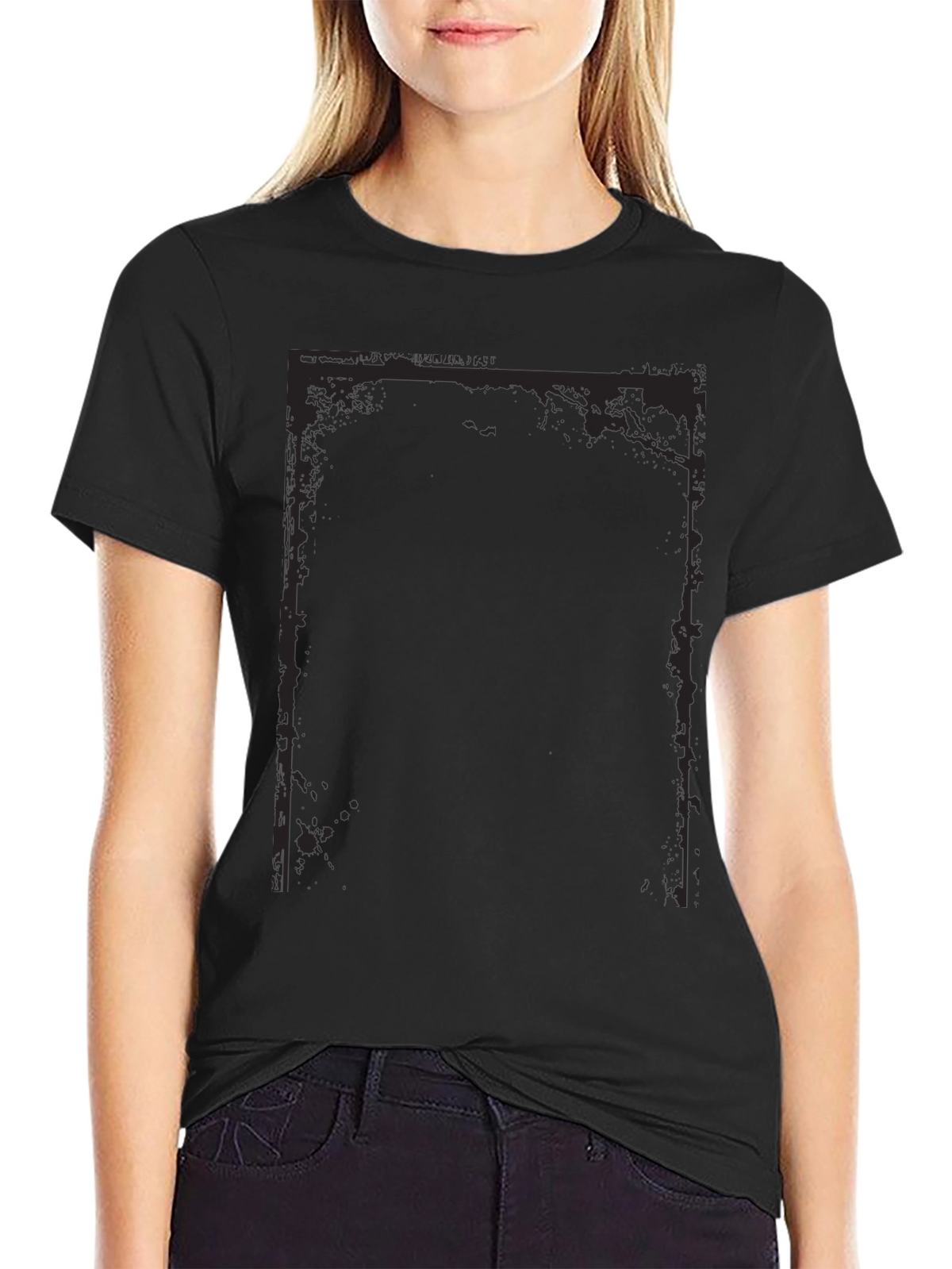 Edgy Graphic Tee - Black Cotton Blend