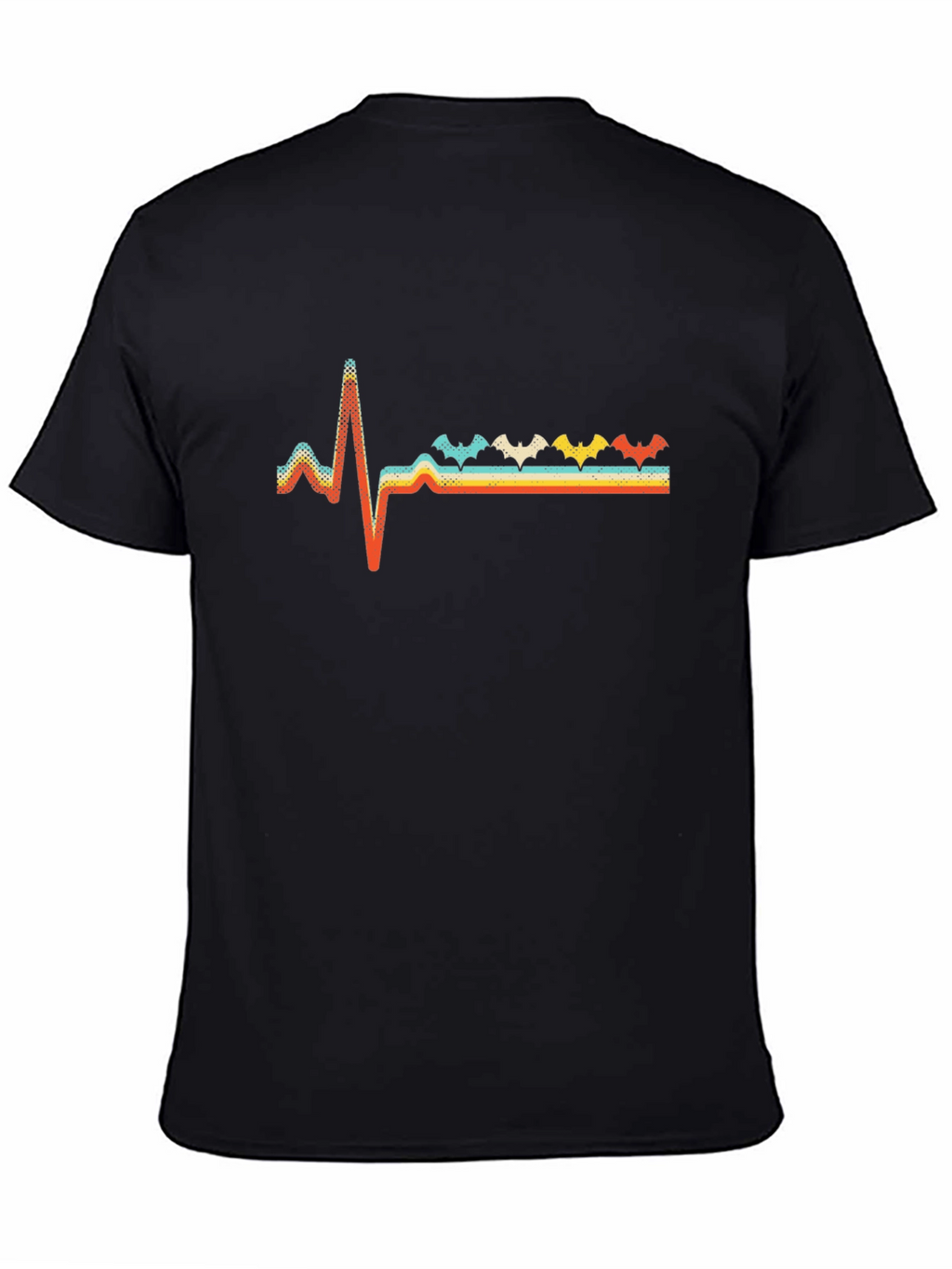 Retro Bat Heartbeat T-Shirt - Spooky Fun!