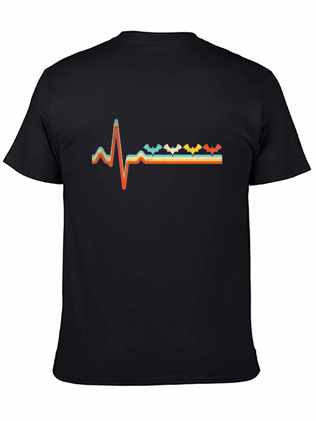 Retro Bat Heartbeat T-Shirt - Spooky Fun!