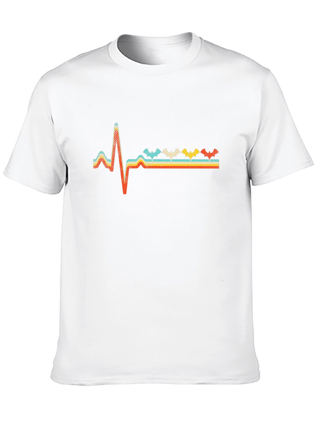 Retro Bat Heartbeat T-Shirt - Spooky Fun!