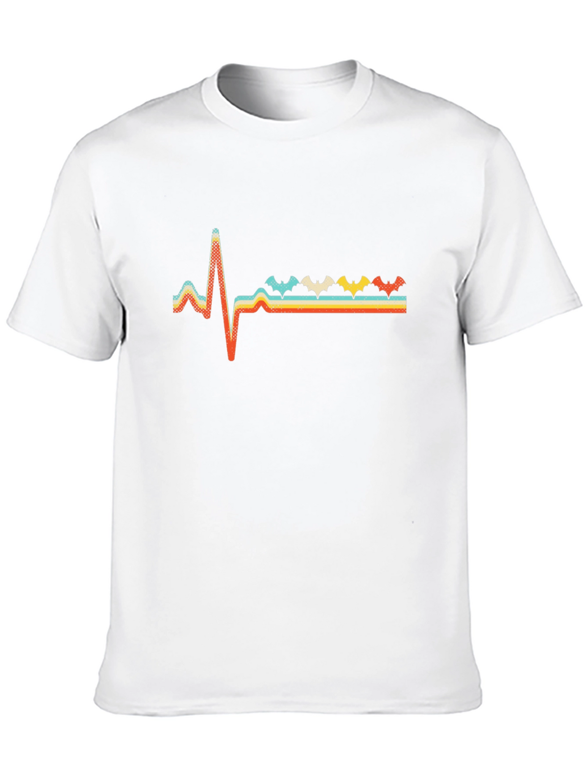 Retro Bat Heartbeat T-Shirt - Spooky Fun!
