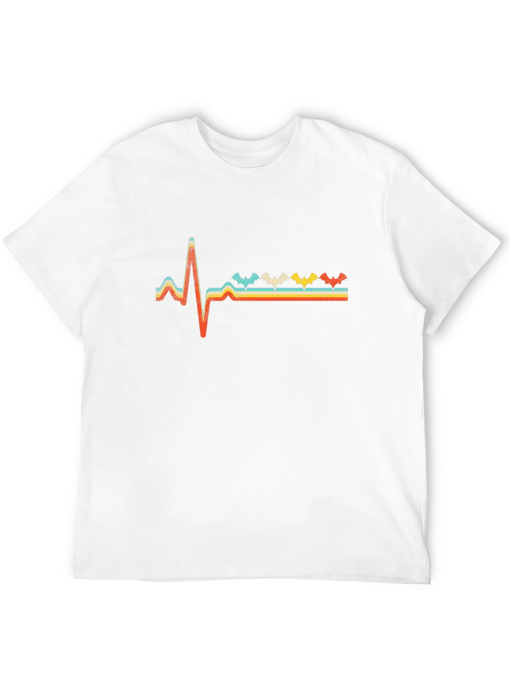 Retro Bat Heartbeat T-Shirt - Spooky Fun!