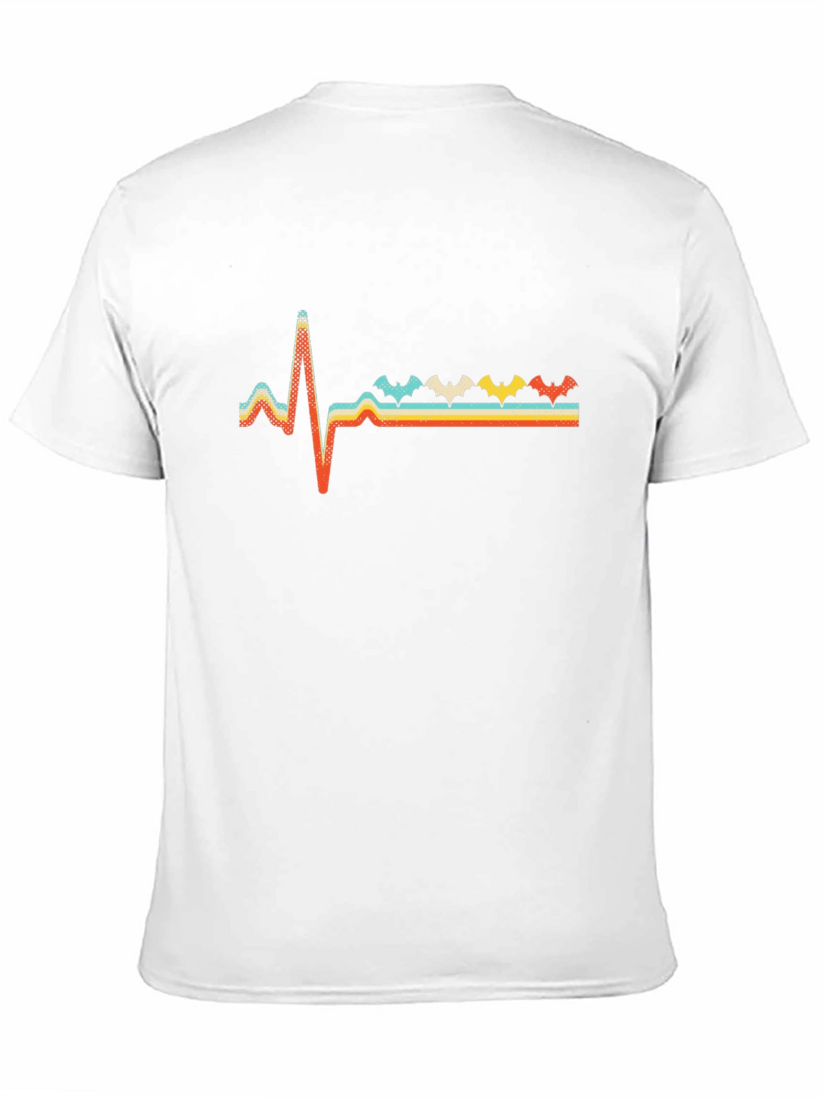 Retro Bat Heartbeat T-Shirt - Spooky Fun!