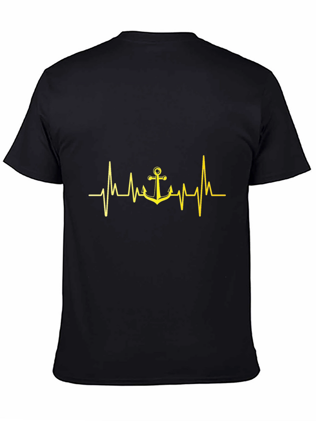 Anchor Heartbeat Graphic Tee - Black Cotton T-Shirt
