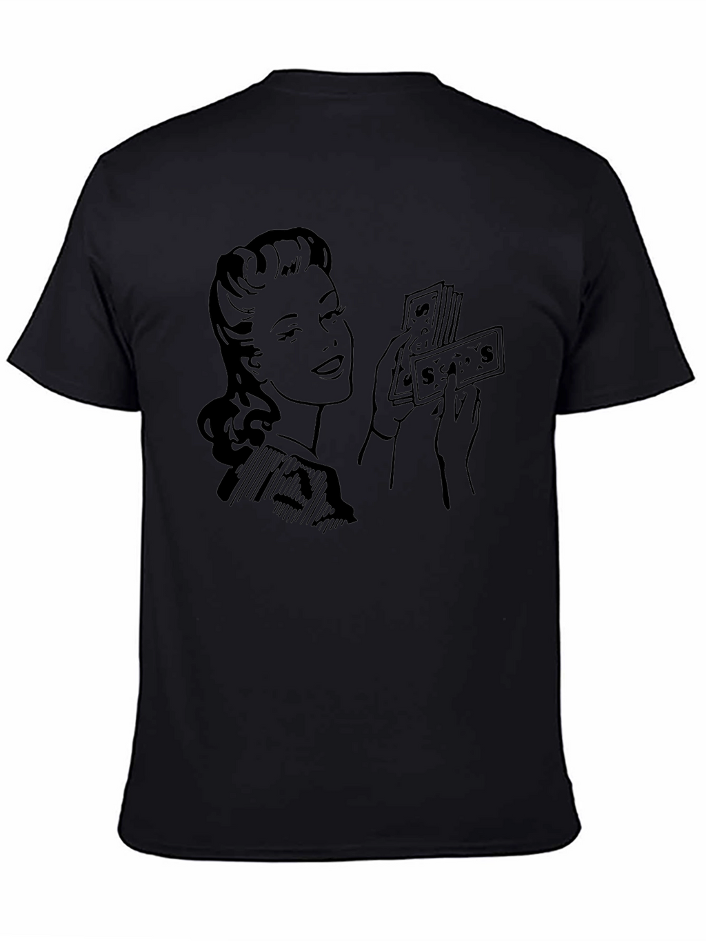 Retro Woman with Money Graphic Tee