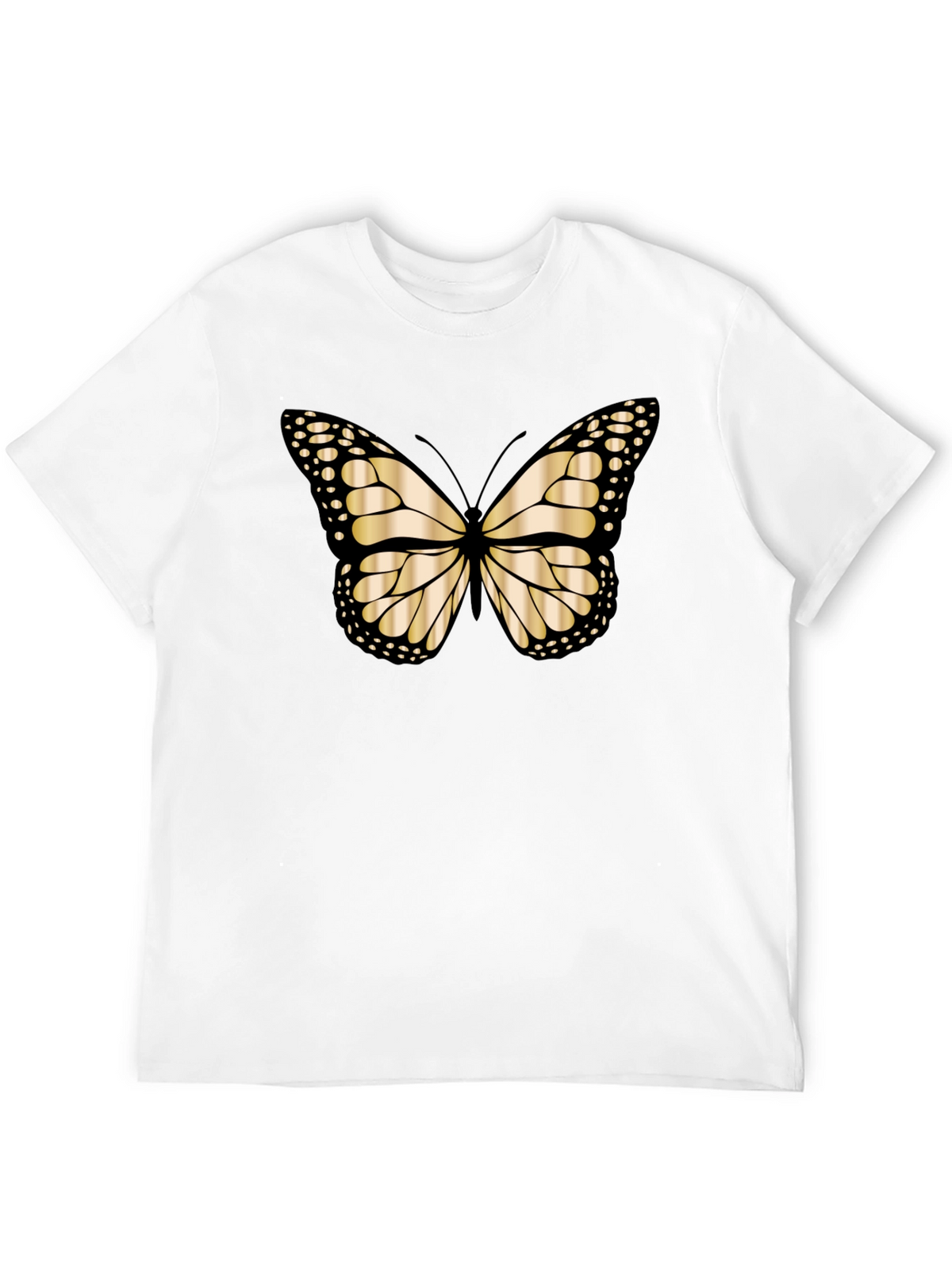 Butterfly Graphic Tee - Black Cotton Blend T-Shirt