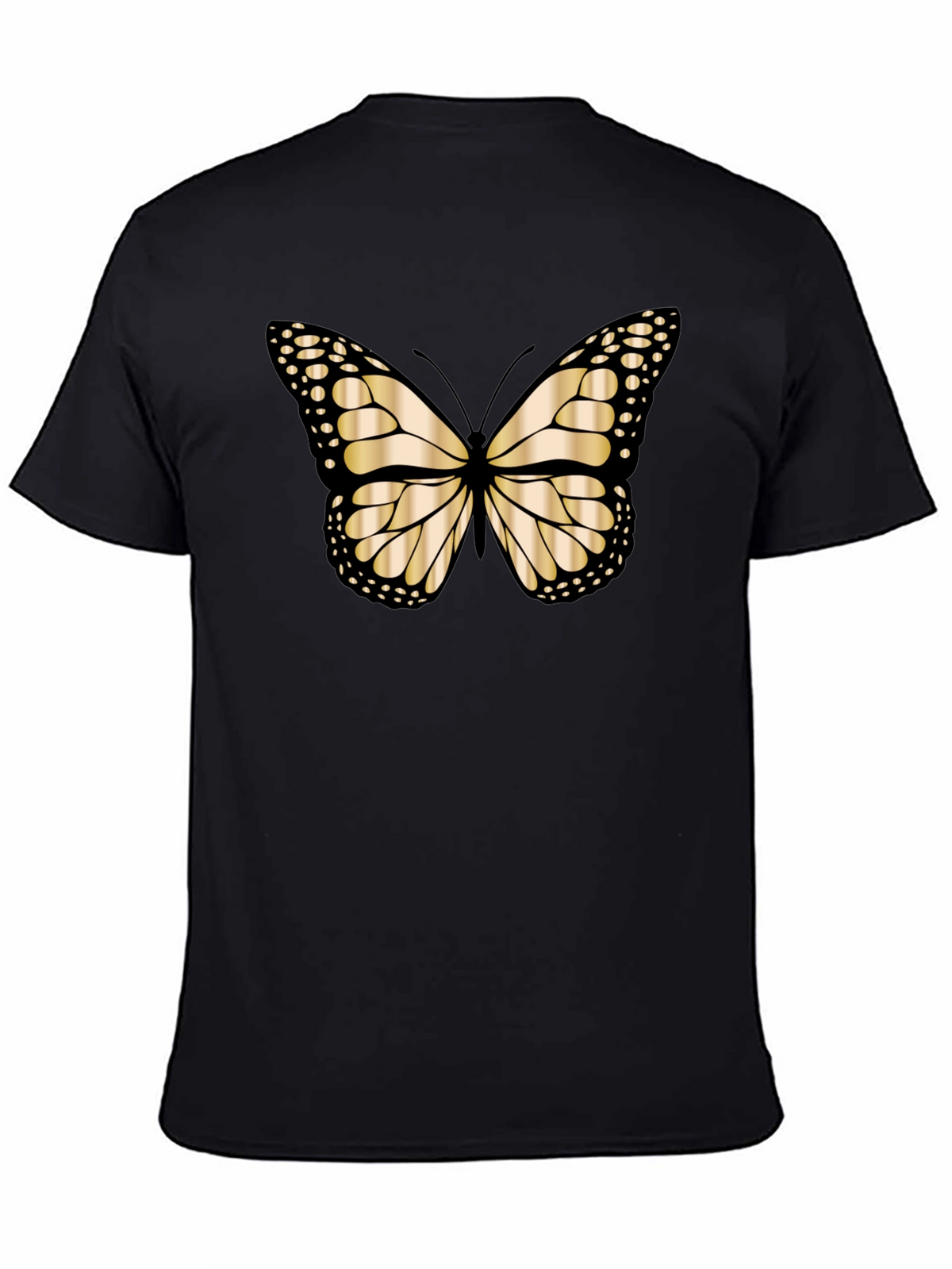 Butterfly Graphic Tee - Black Cotton Blend T-Shirt