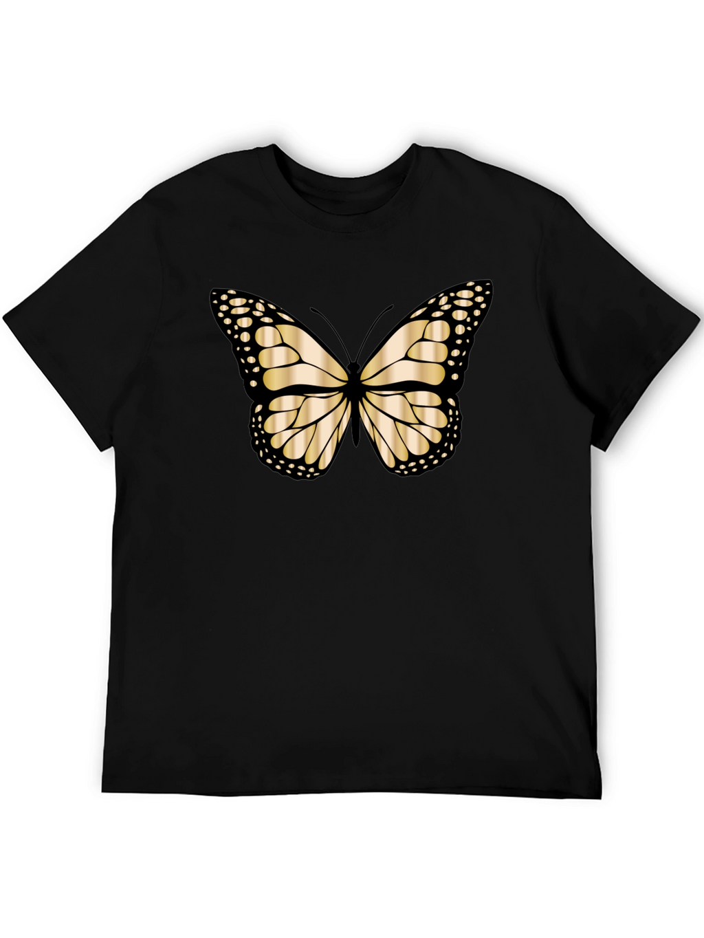 Butterfly Graphic Tee - Black Cotton Blend T-Shirt