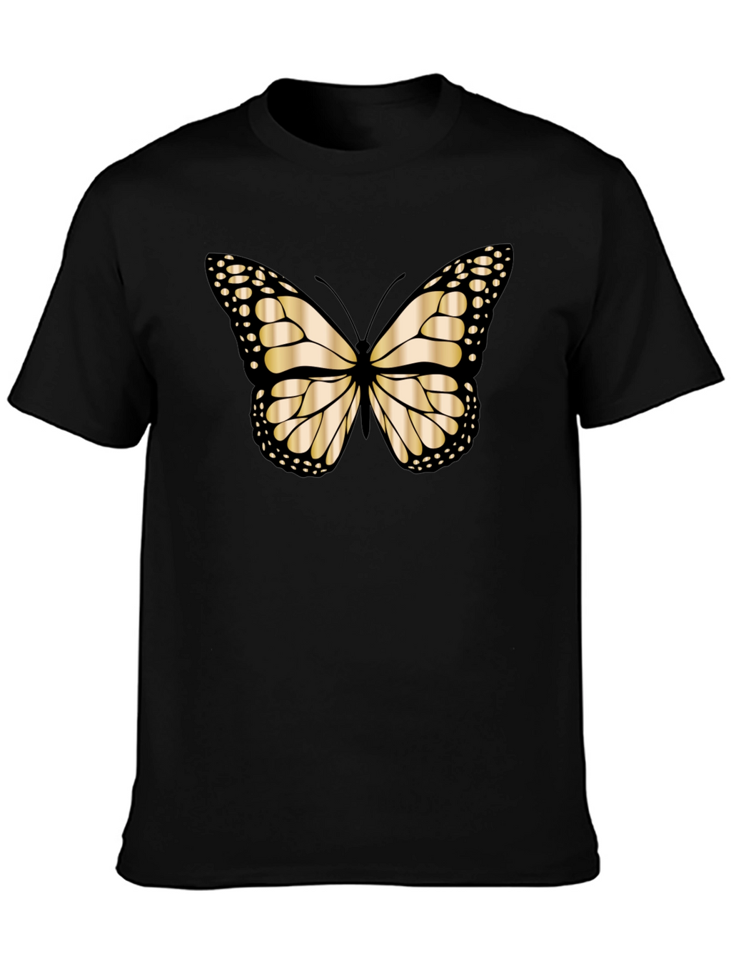 Butterfly Graphic Tee - Black Cotton Blend T-Shirt
