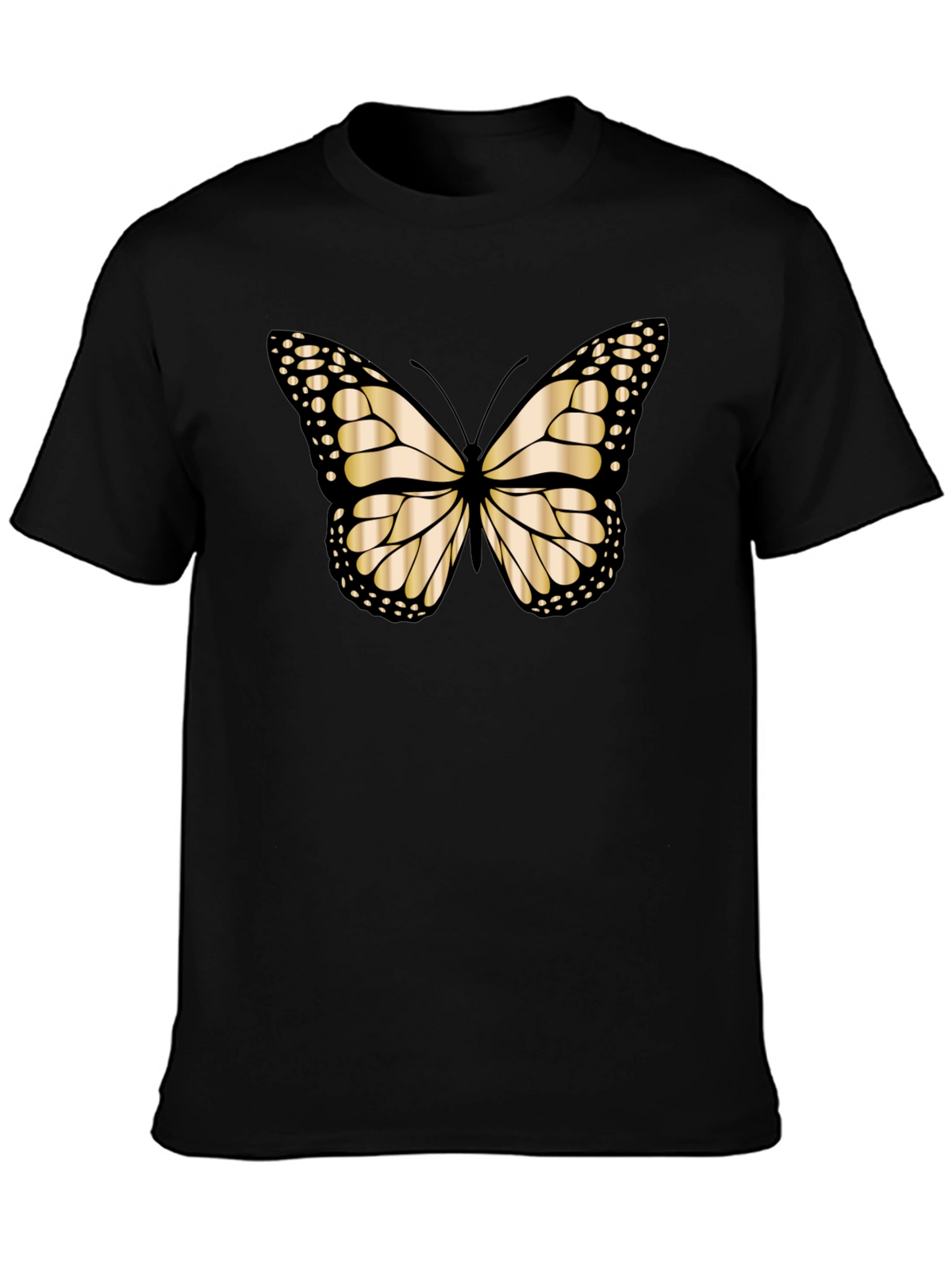Butterfly Graphic Tee - Black Cotton Blend T-Shirt