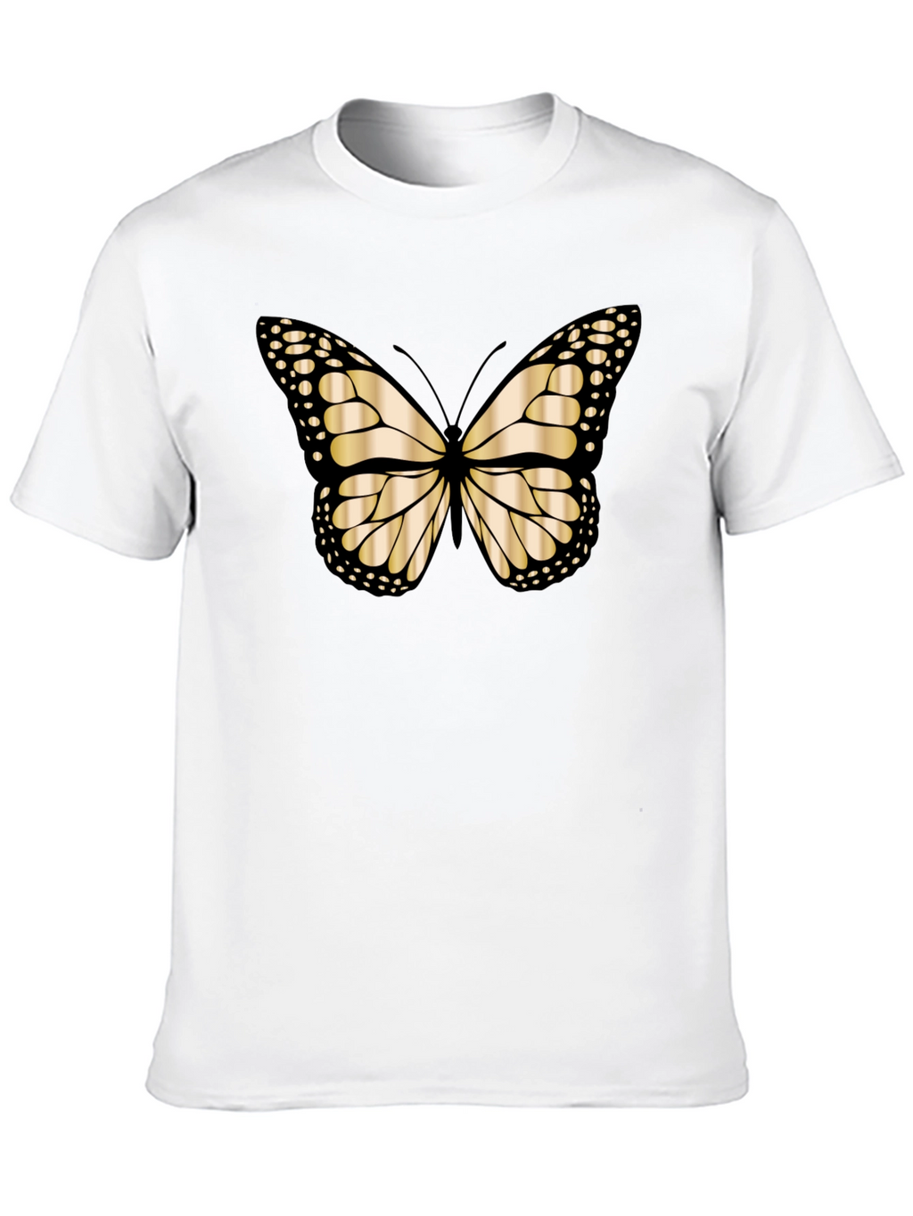 Butterfly Graphic Tee - Black Cotton Blend T-Shirt