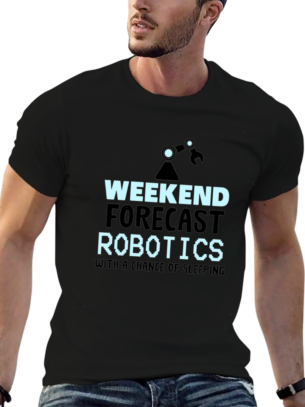 Weekend Robotics T-Shirt - Funny Robotics Forecast Tee