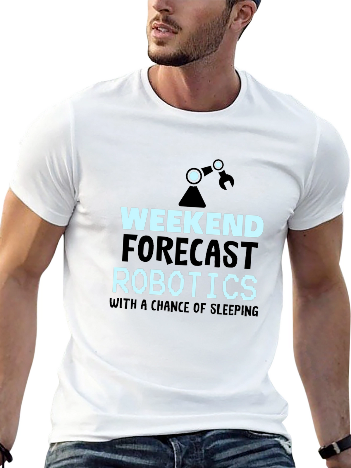 Weekend Robotics T-Shirt - Funny Robotics Forecast Tee
