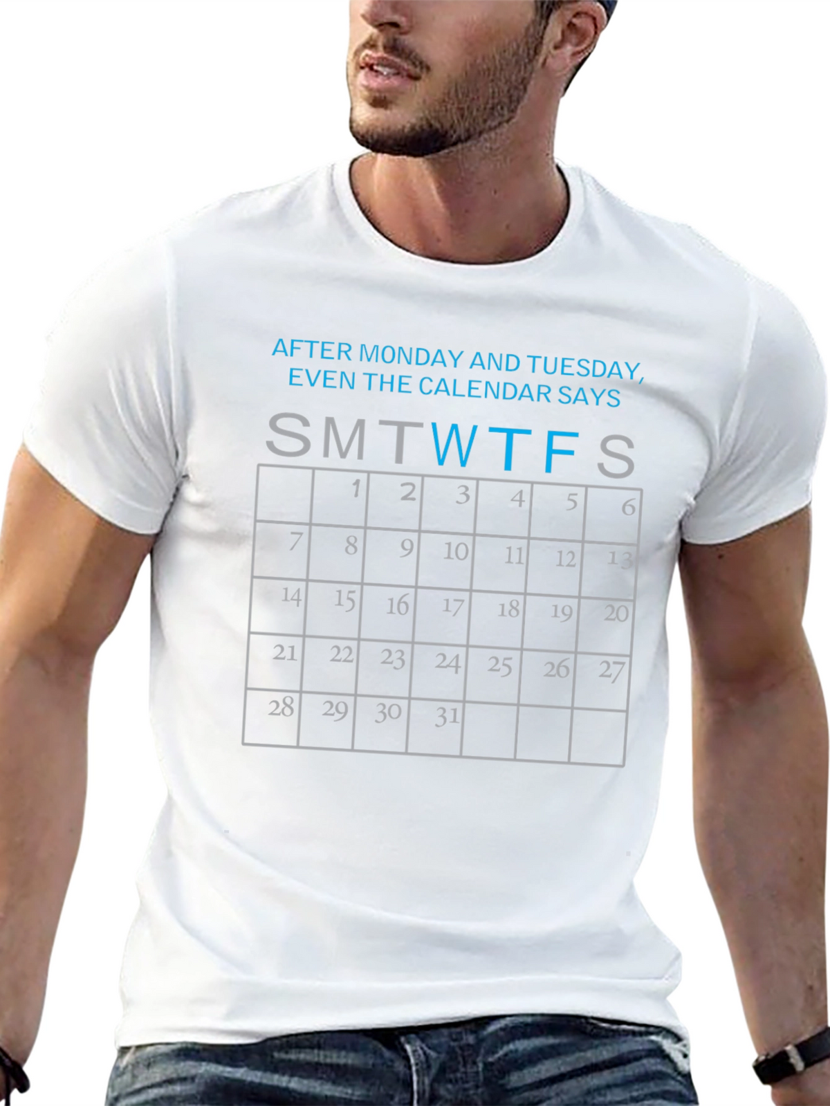 Funny Calendar Days Black T-Shirt
