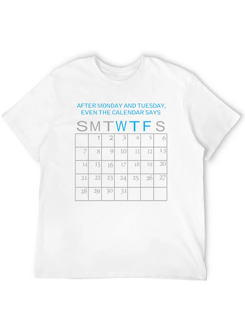 Funny Calendar Days Black T-Shirt