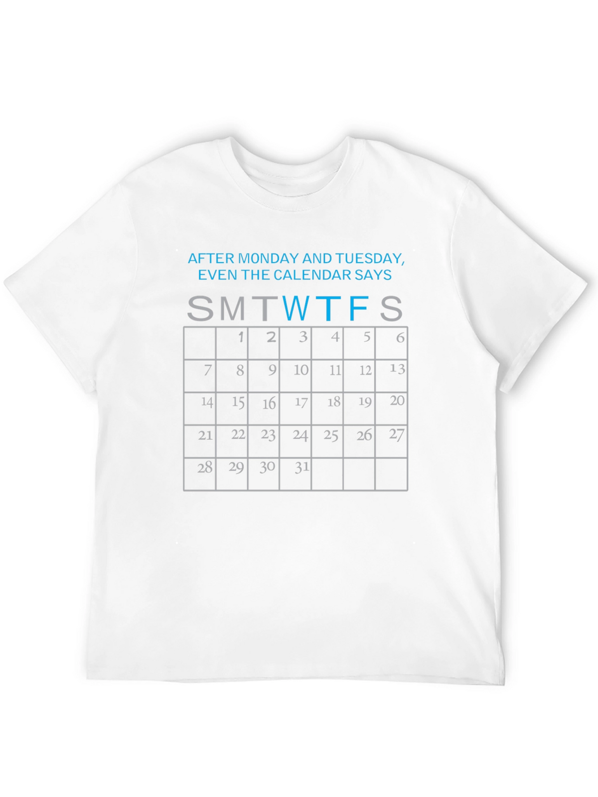 Funny Calendar Days Black T-Shirt