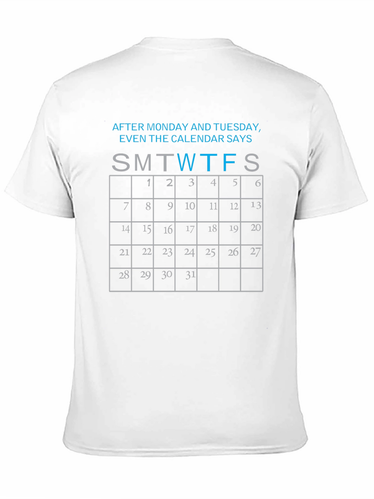 Funny Calendar Days Black T-Shirt