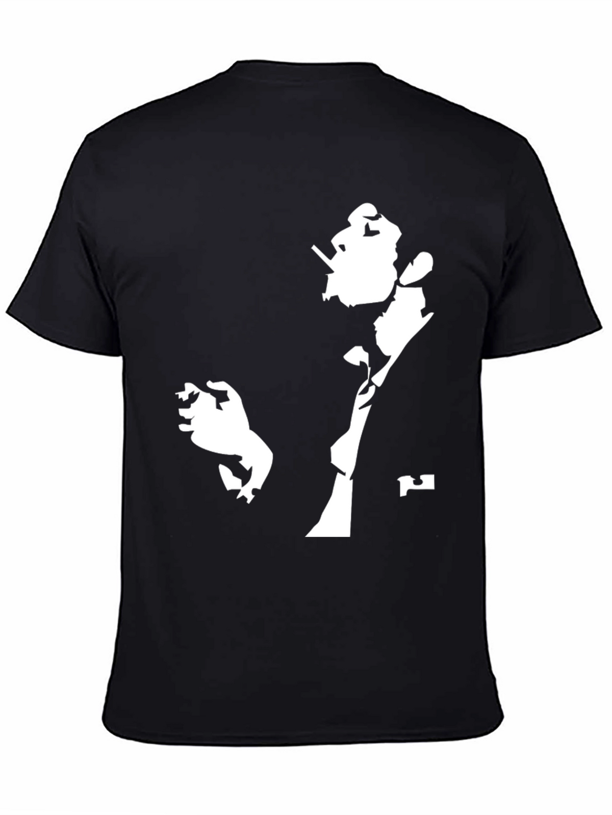 Silhouette Smoking Man Black Graphic Tee