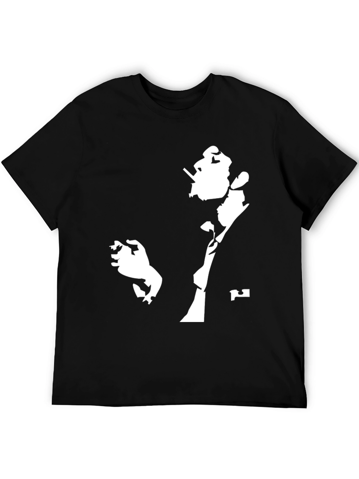 Silhouette Smoking Man Black Graphic Tee