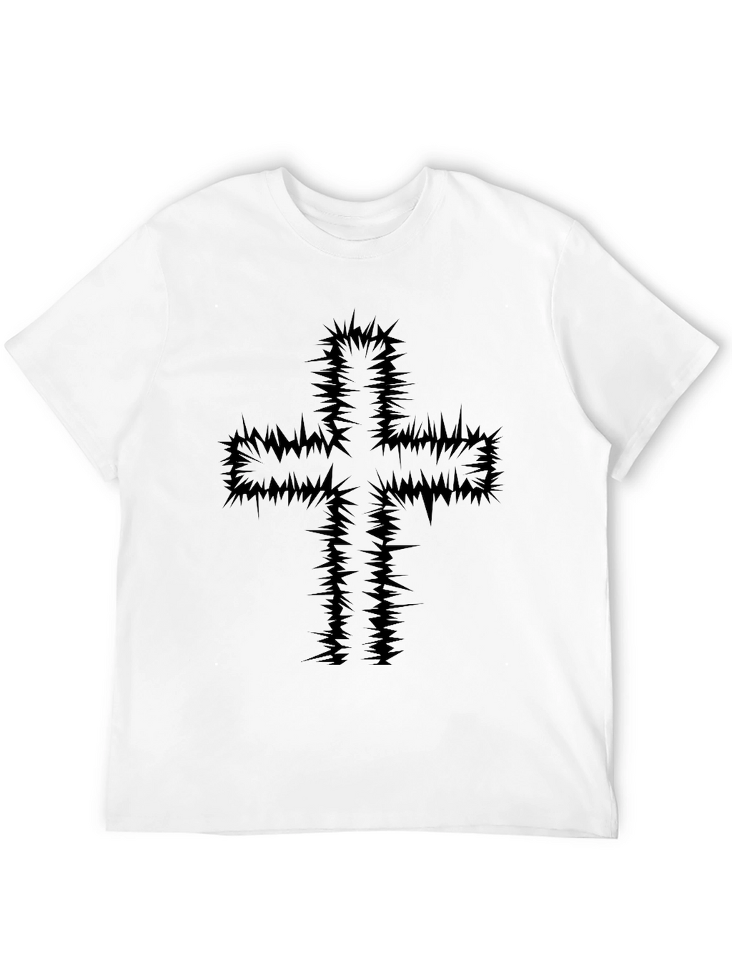 Edgy Cross Graphic Black T-Shirt