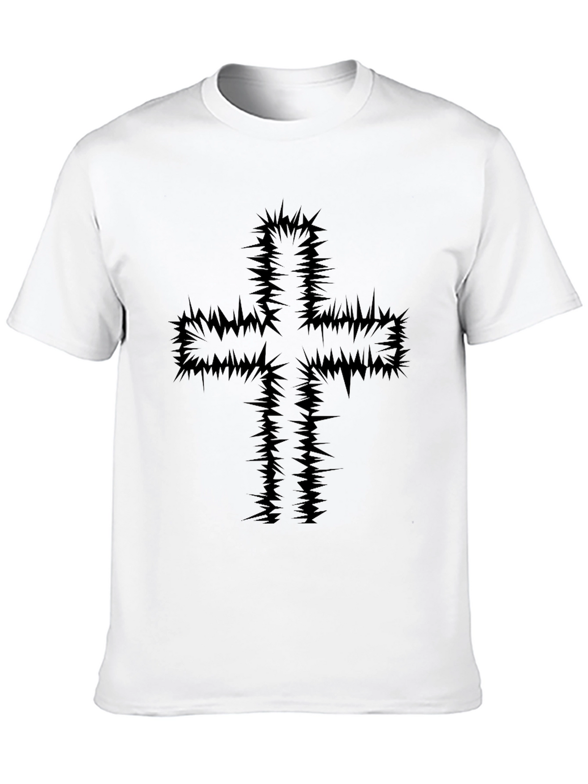 Edgy Cross Graphic Black T-Shirt