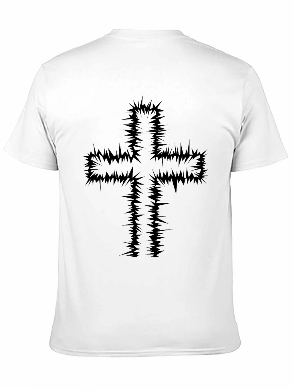 Edgy Cross Graphic Black T-Shirt