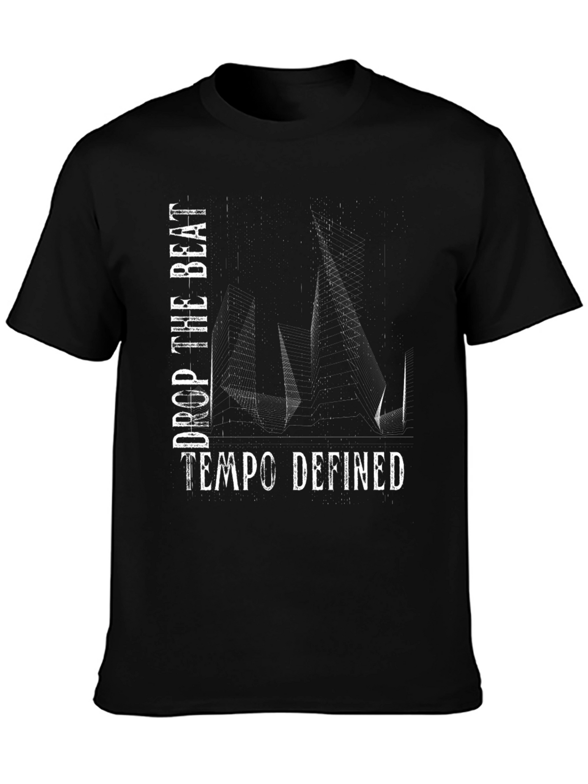 Drop the Beat Tempo Defined Black Graphic Tee