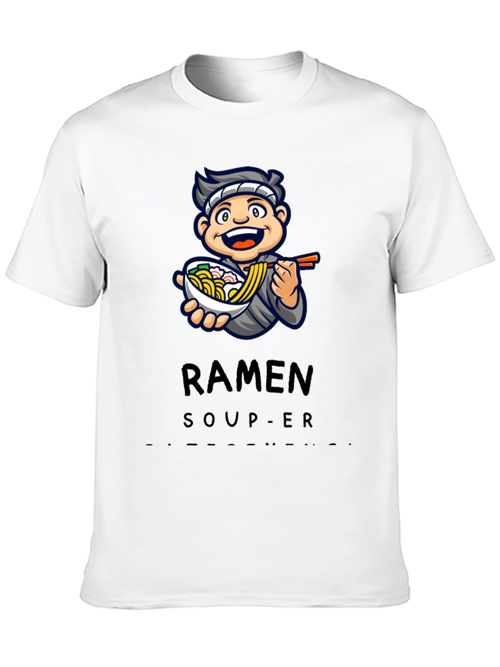 Ramen Soup-er Cartoon Graphic T-Shirt