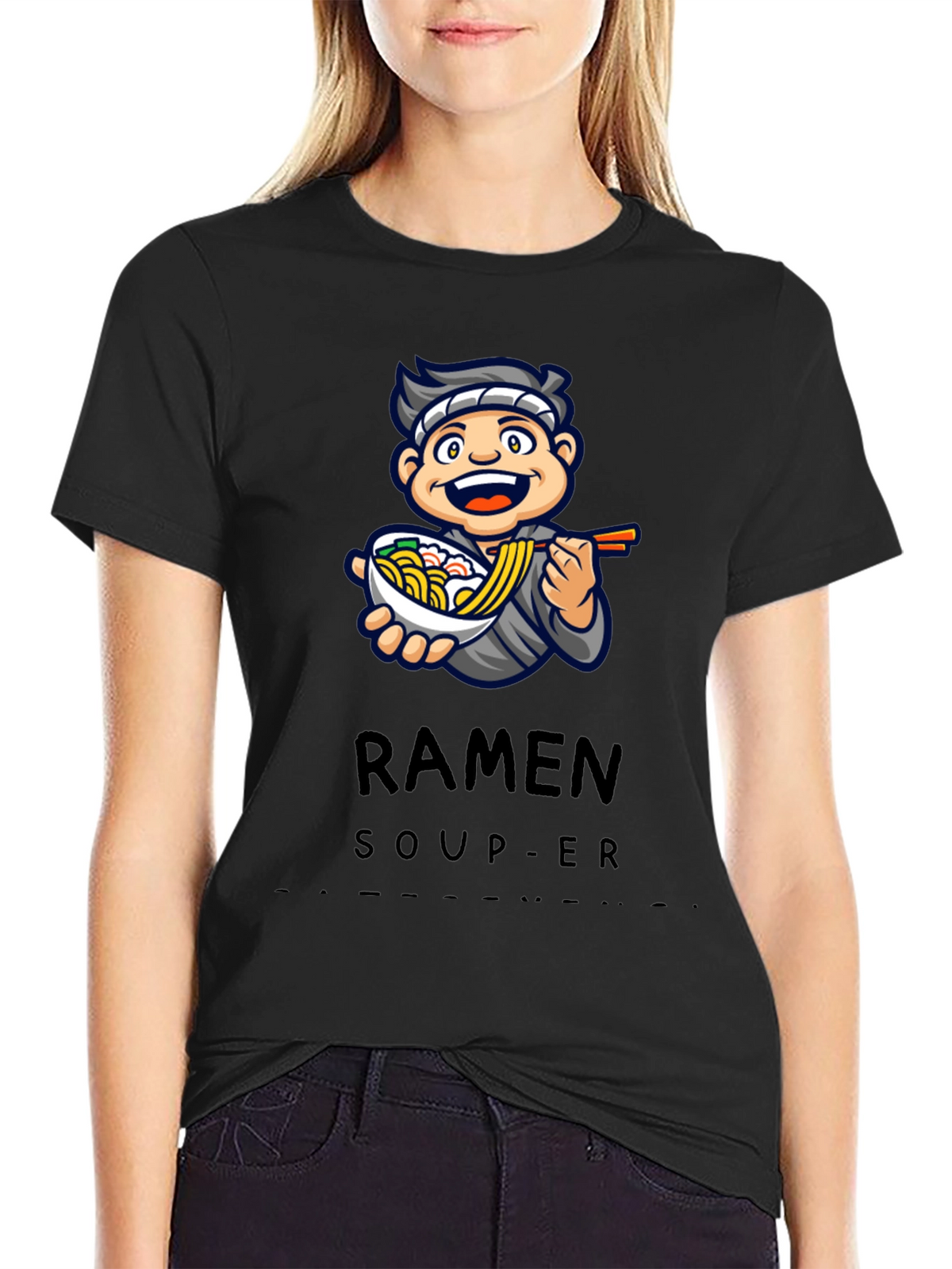 Ramen Soup-er Cartoon Graphic T-Shirt