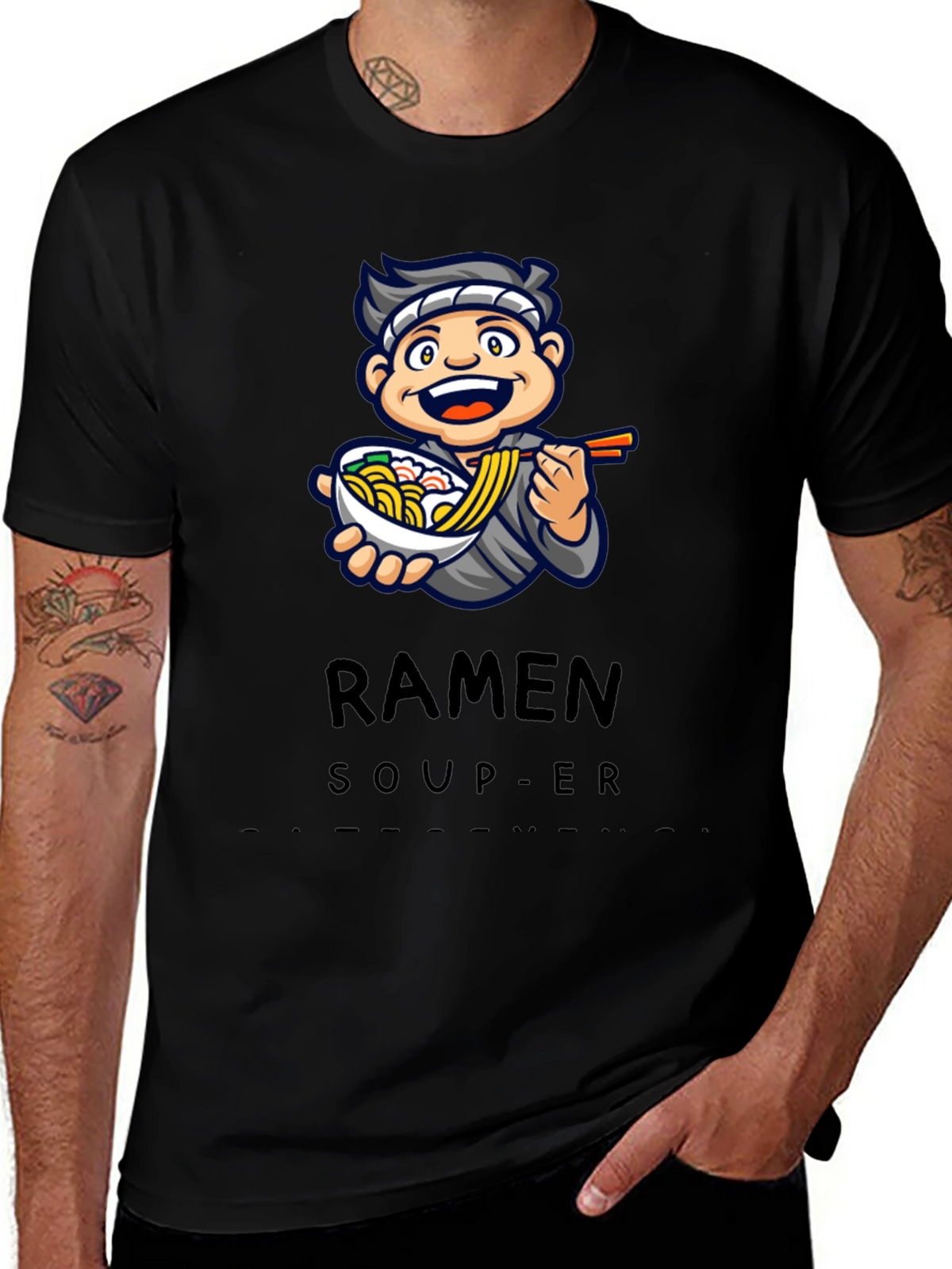 Ramen Soup-er Cartoon Graphic T-Shirt