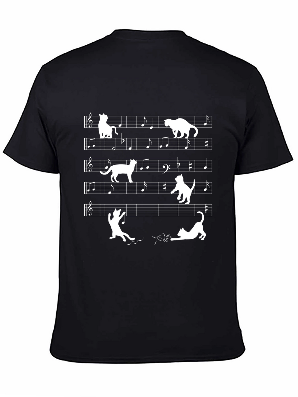 Musical Cats Black T-Shirt - Funny Graphic Tee
