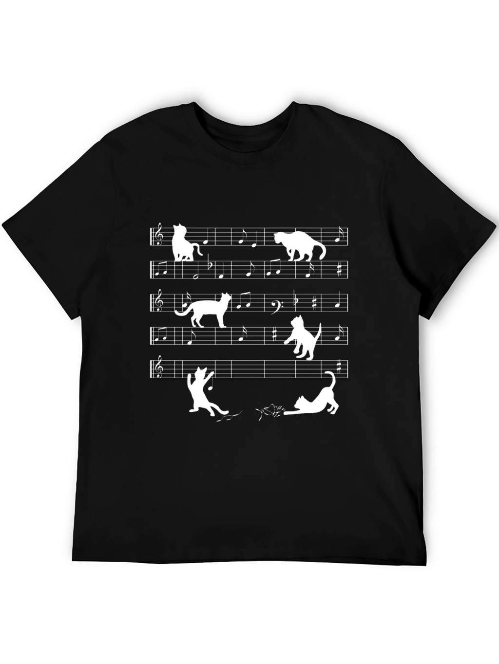 Musical Cats Black T-Shirt - Funny Graphic Tee