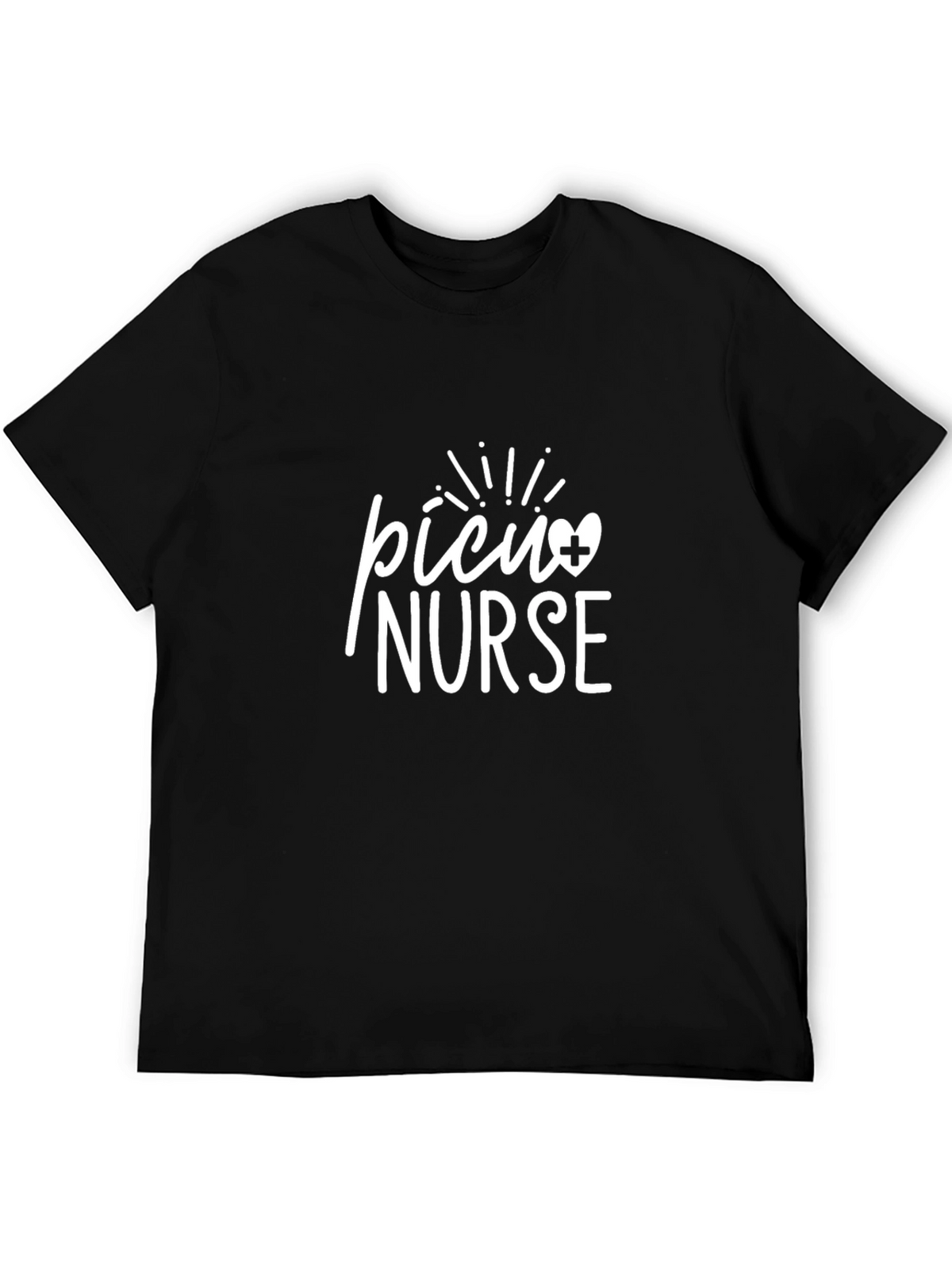 PICU Nurse Graphic Tee - Unisex Black Cotton T-Shirt