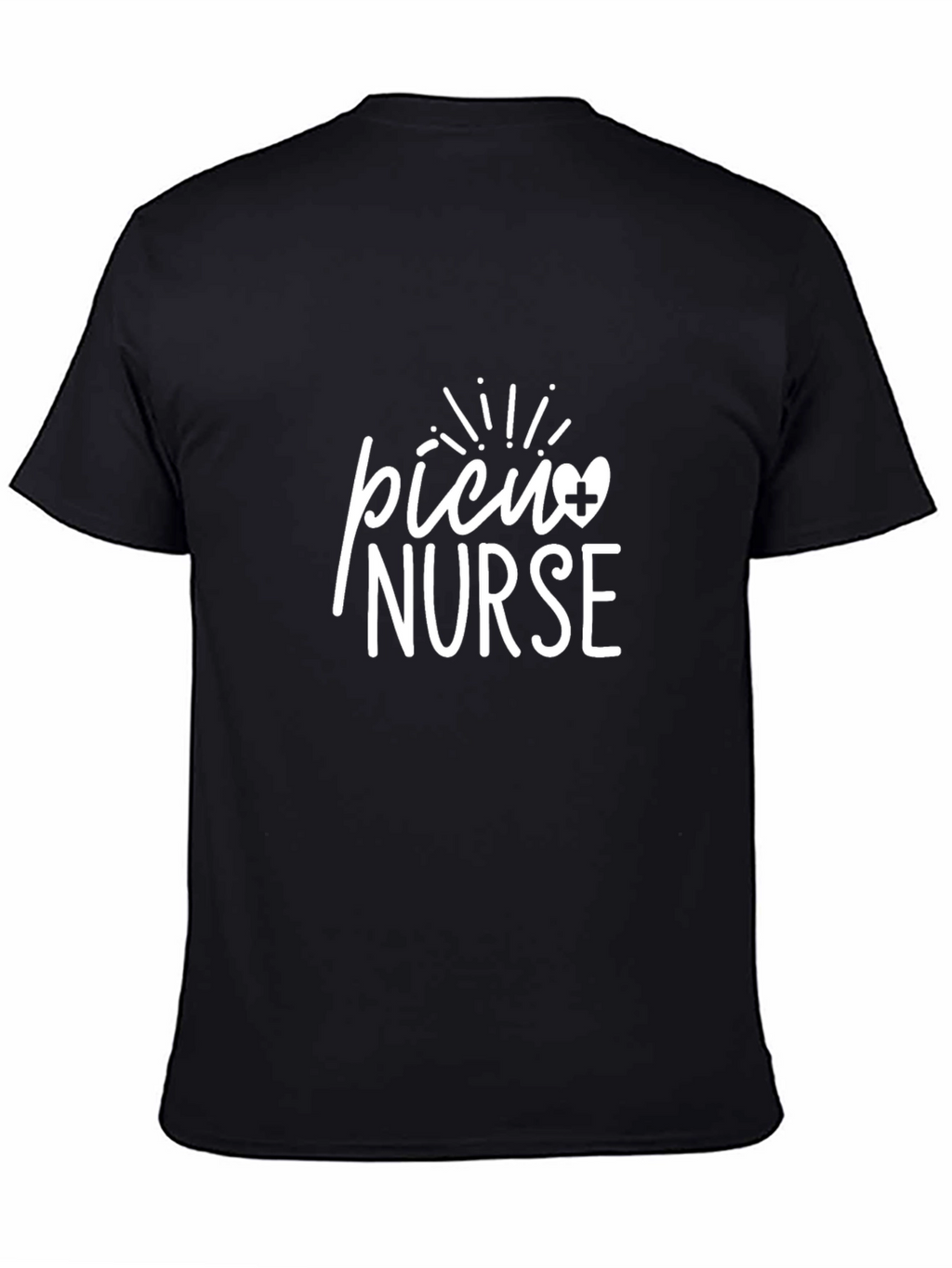 PICU Nurse Graphic Tee - Unisex Black Cotton T-Shirt