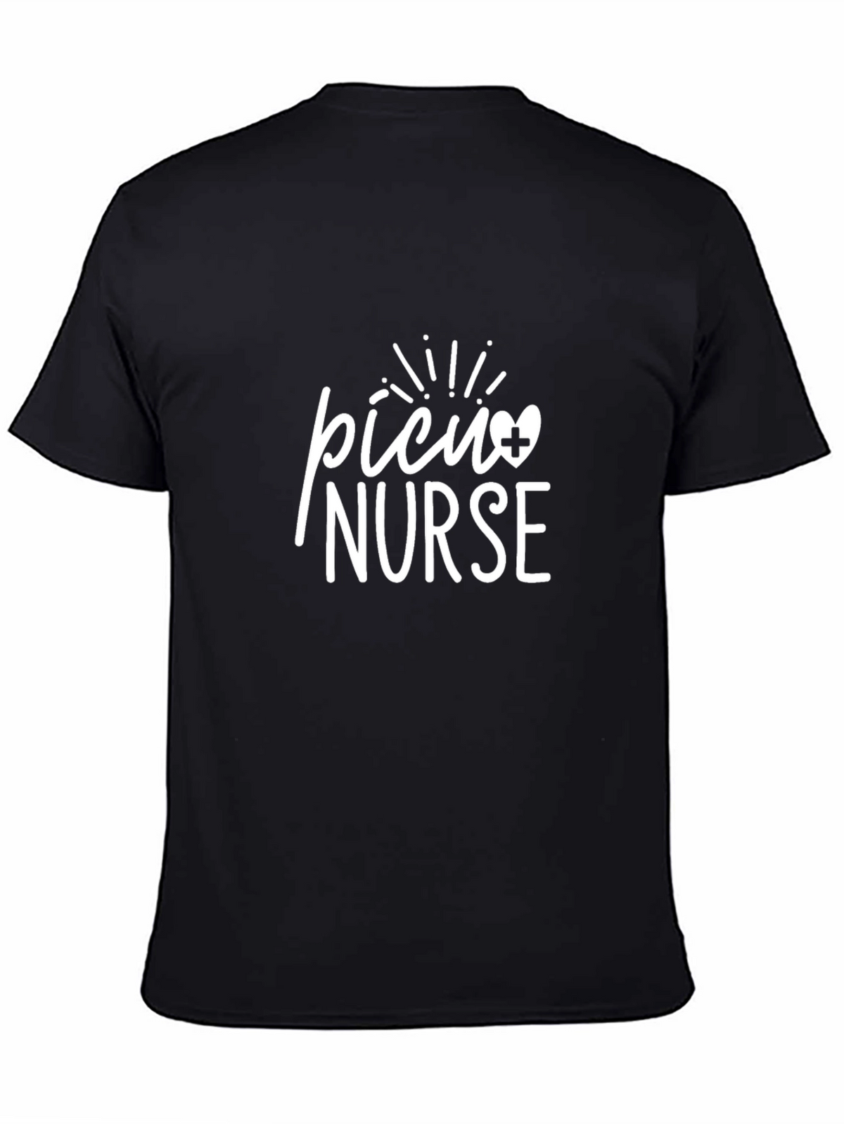 PICU Nurse Graphic Tee - Unisex Black Cotton T-Shirt