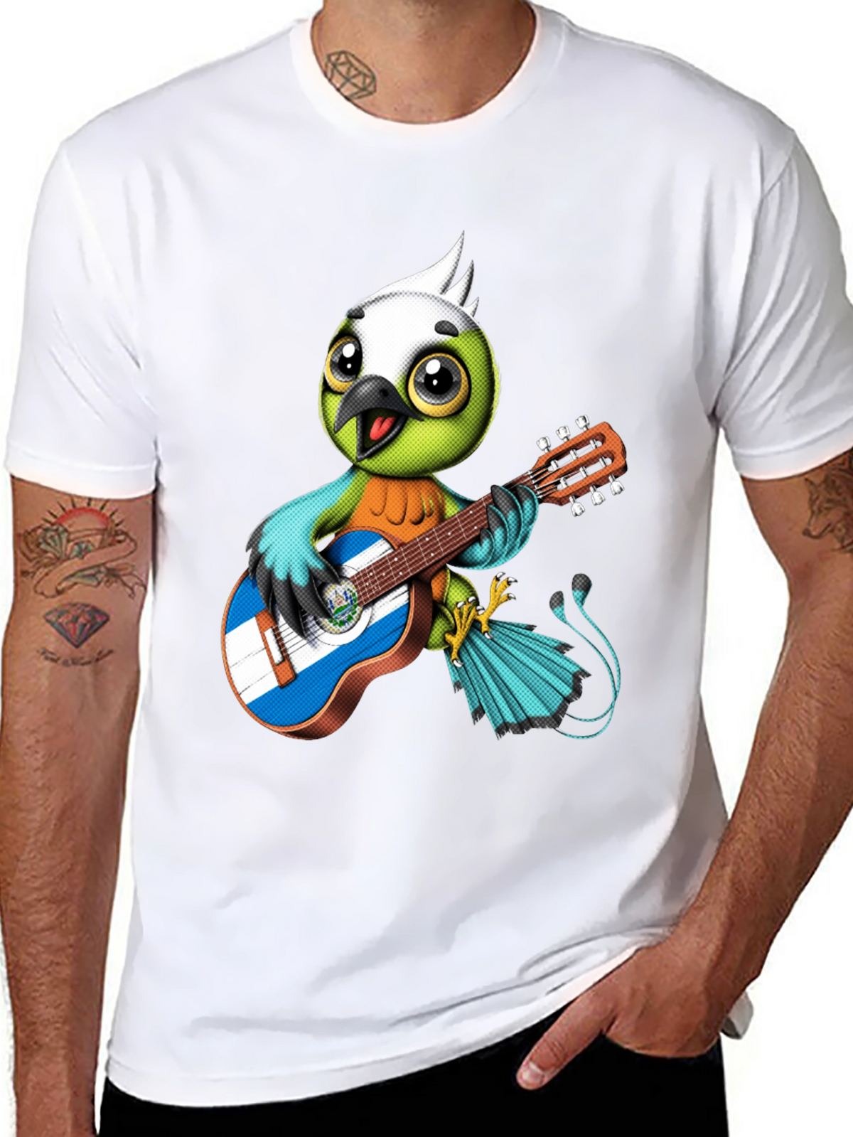 Bird Playing Guitar Graphic Tee