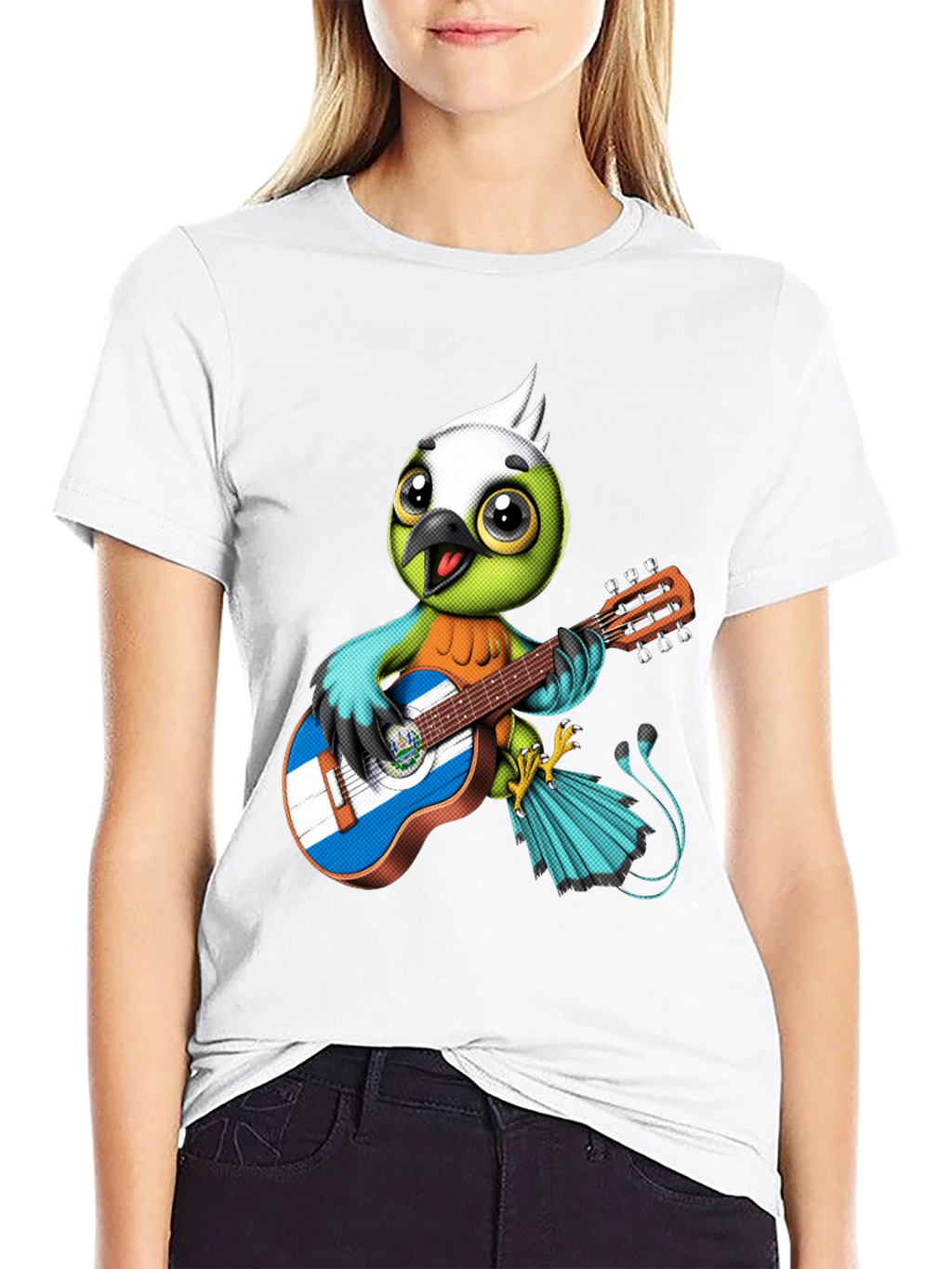 Bird Playing Guitar Graphic Tee
