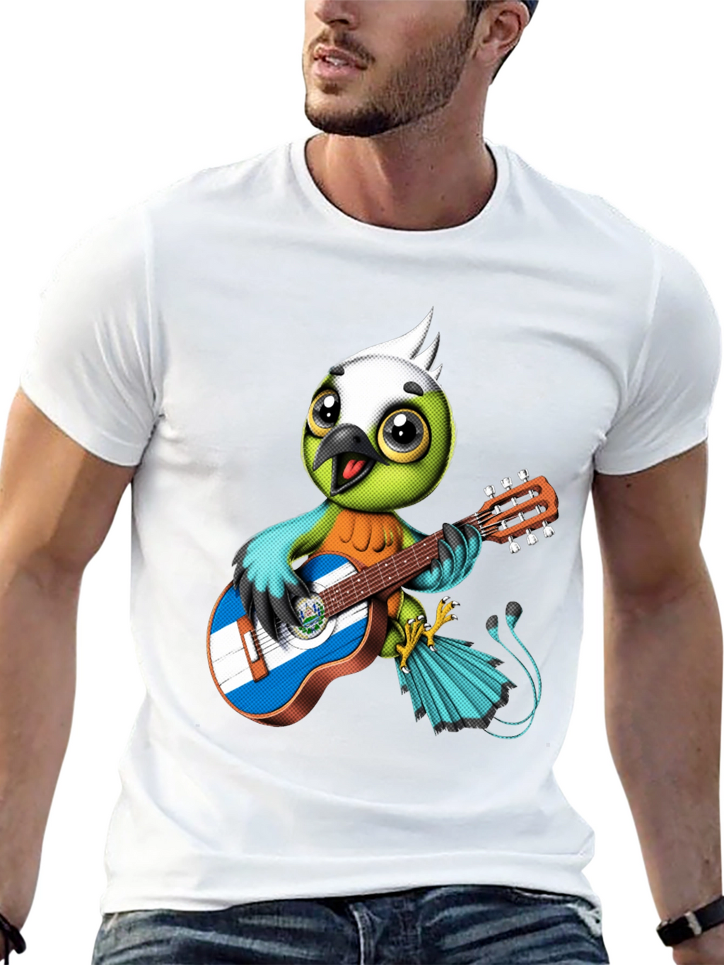 Bird Playing Guitar Graphic Tee