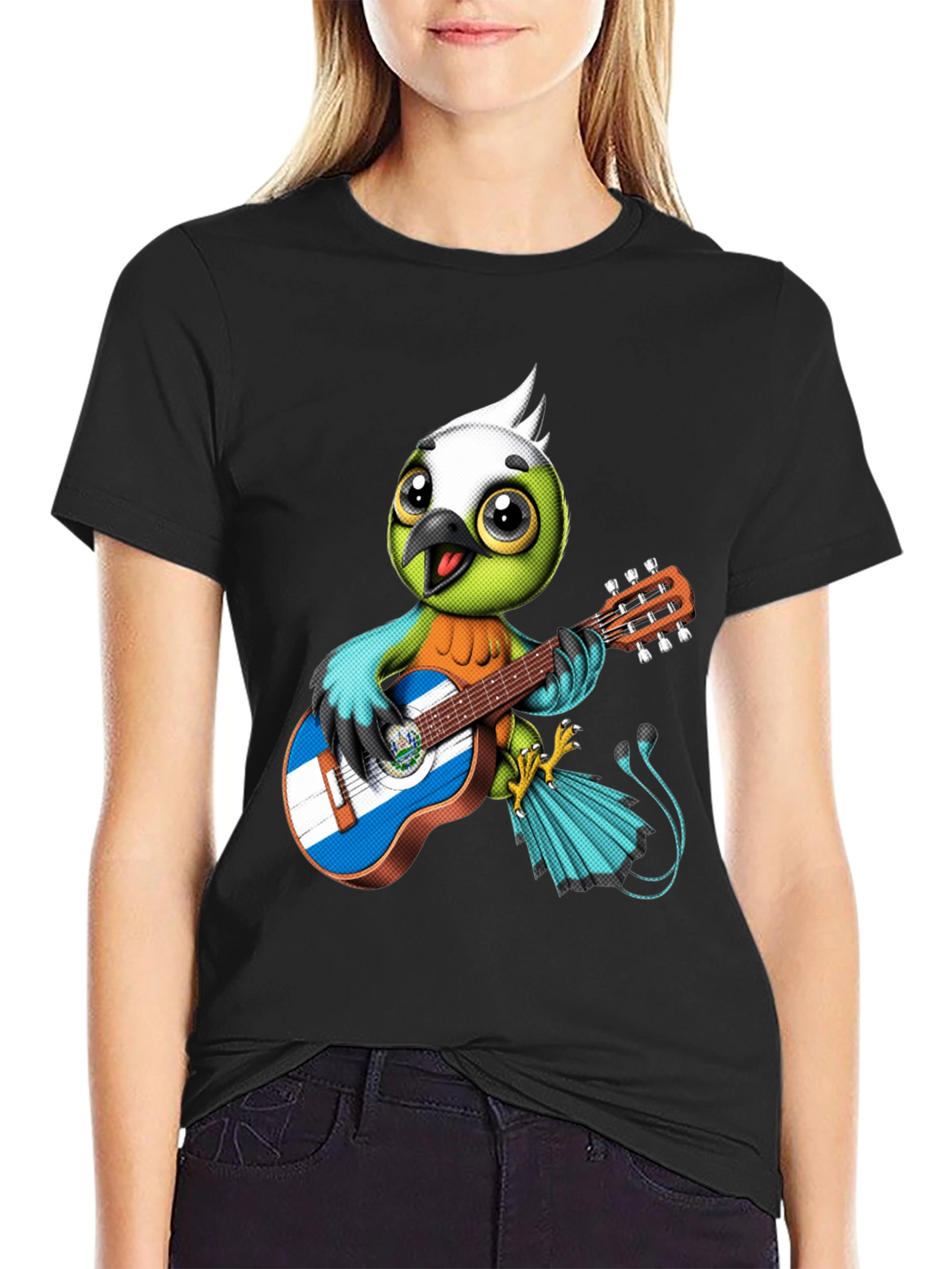 Bird Playing Guitar Graphic Tee