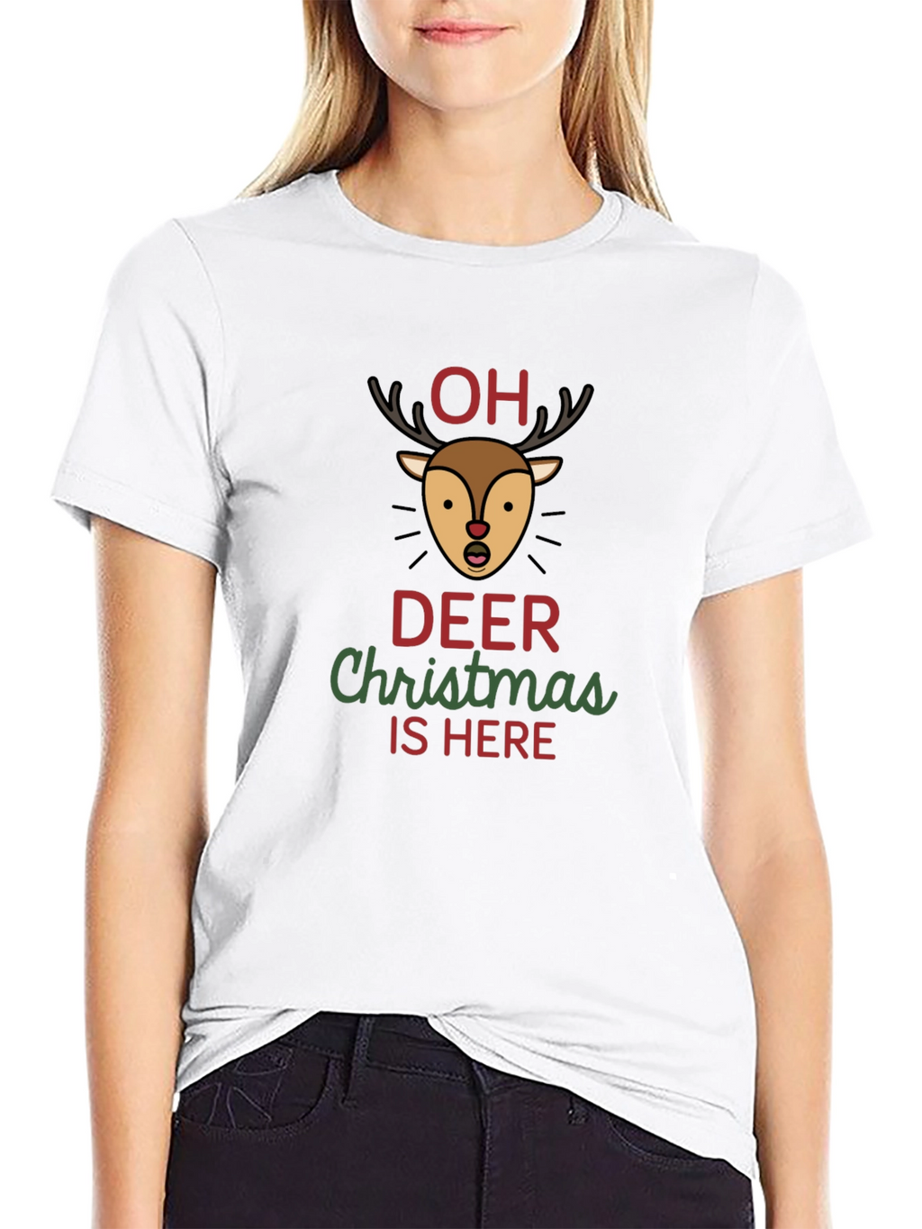 Oh Deer Christmas Graphic T-Shirt