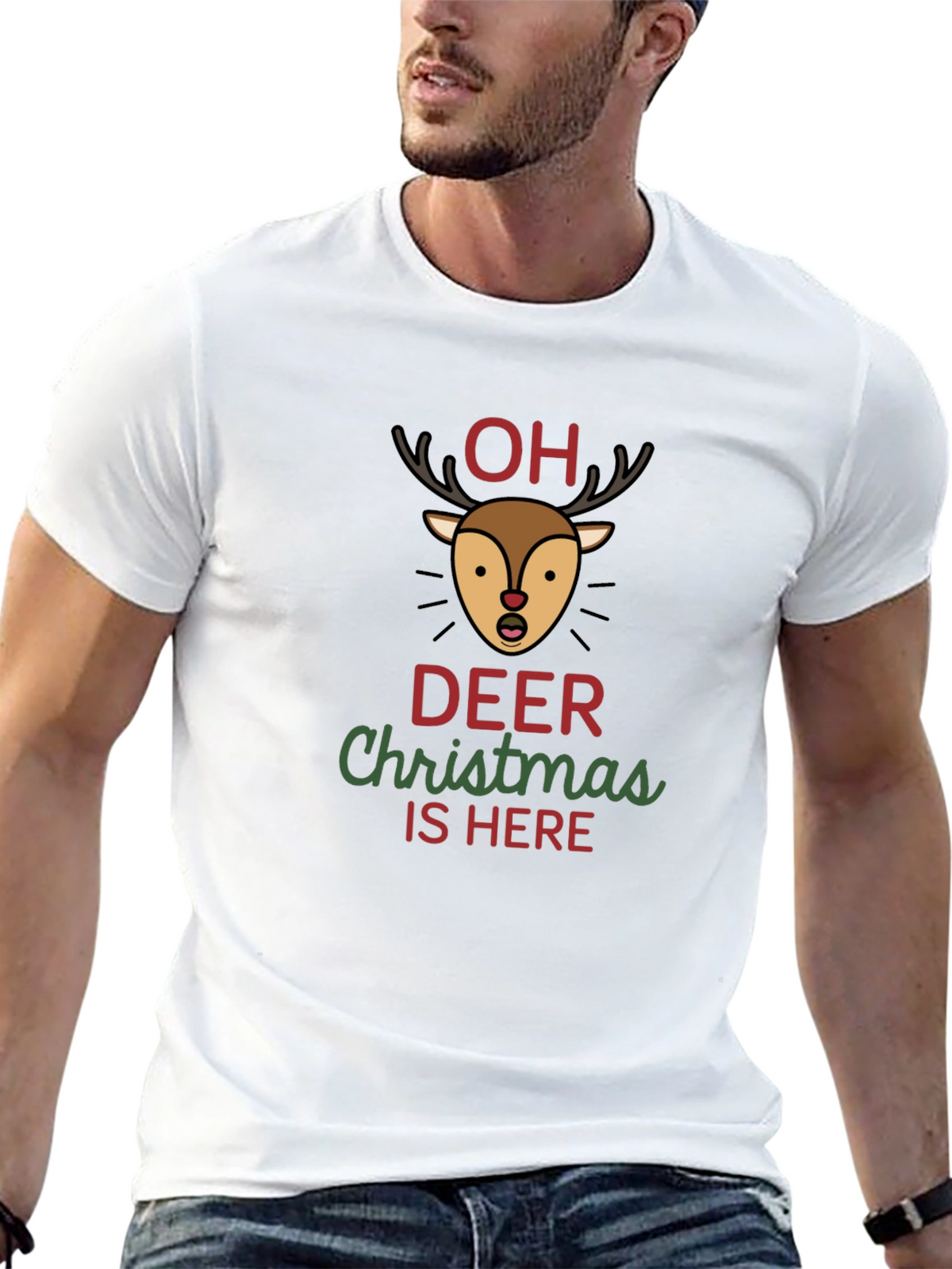 Oh Deer Christmas Graphic T-Shirt