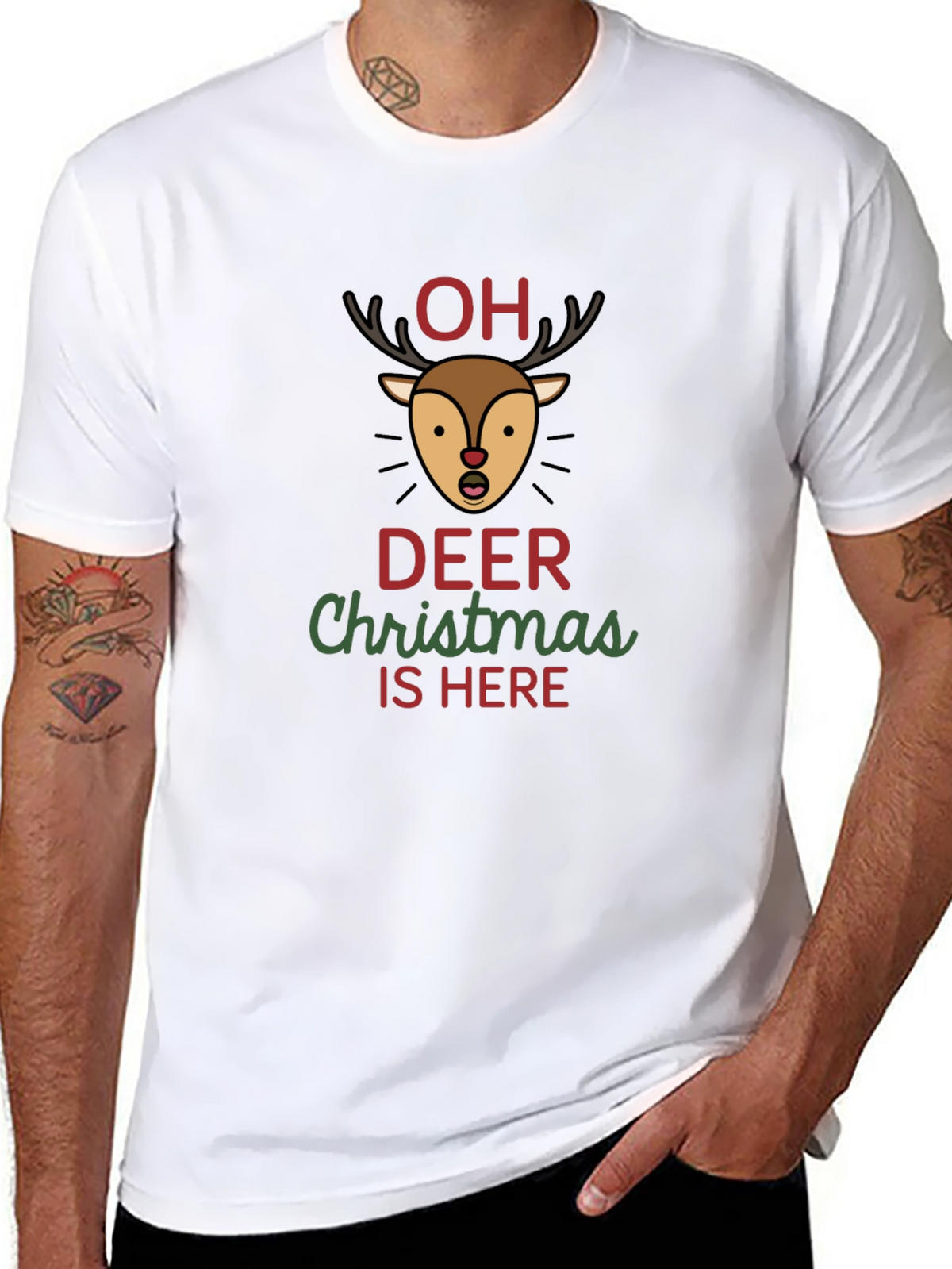 Oh Deer Christmas Graphic T-Shirt
