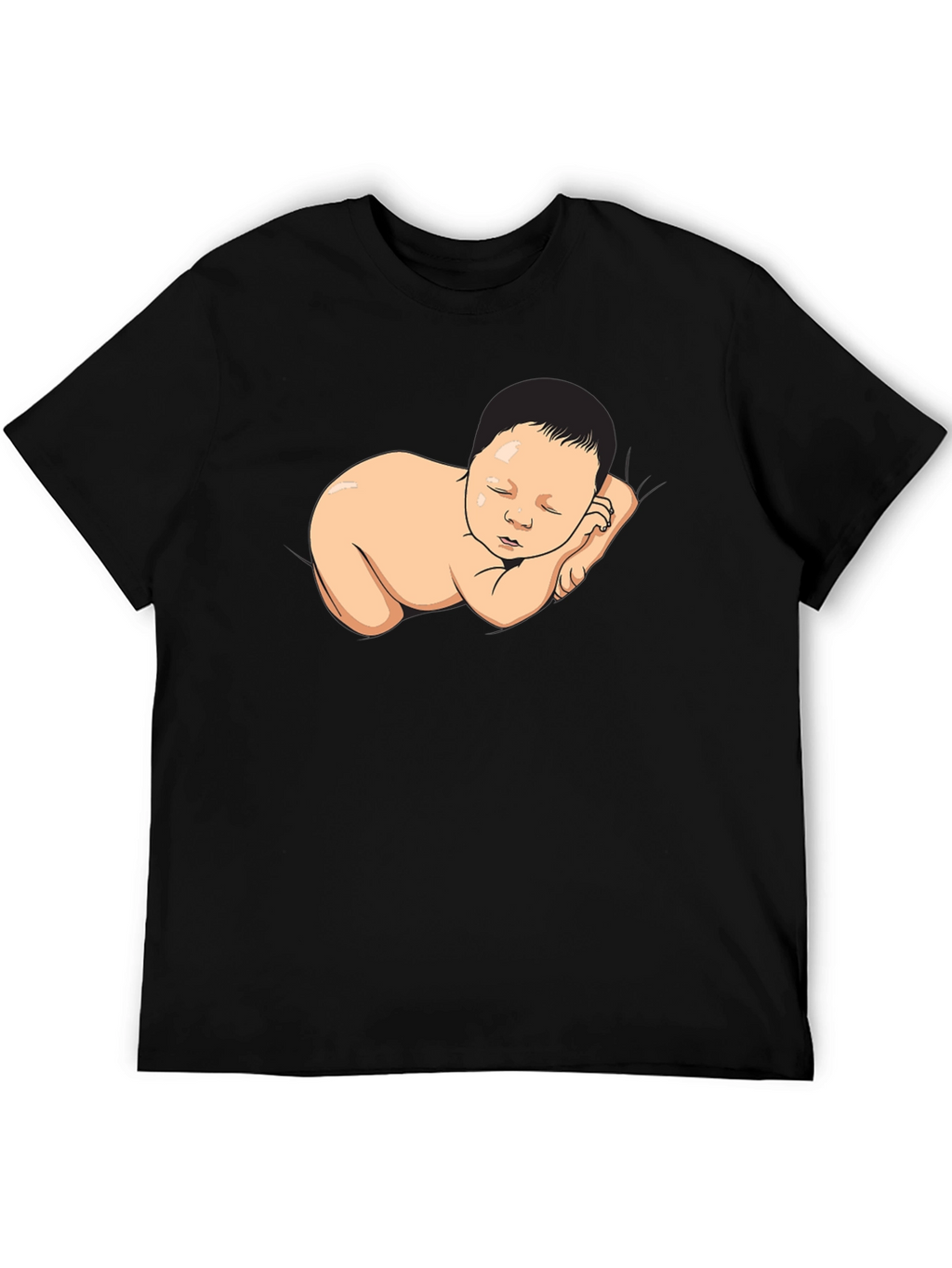 Sleeping Baby Graphic Black T-Shirt