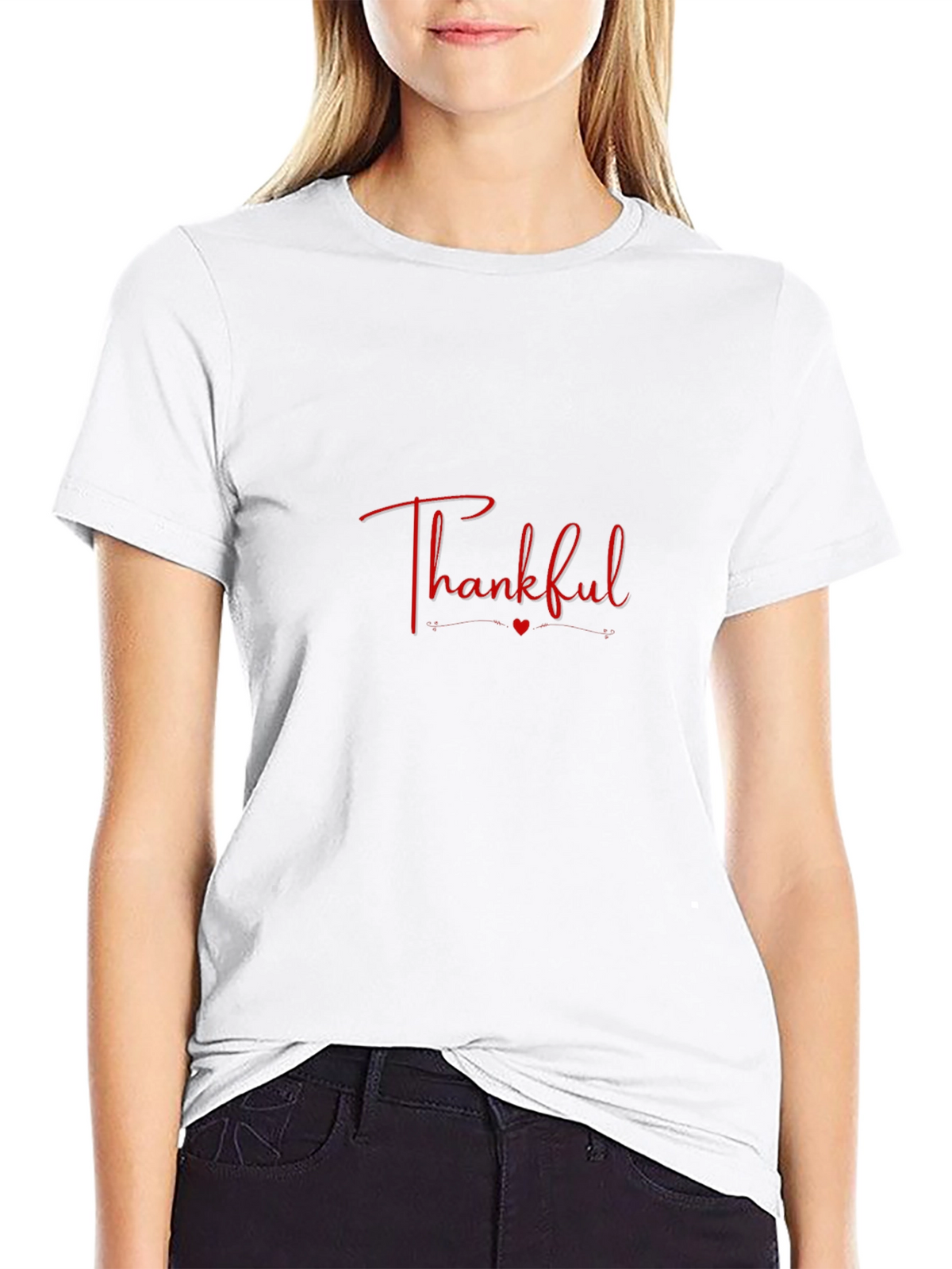 Thankful Graphic Tee - Black Cotton Comfort