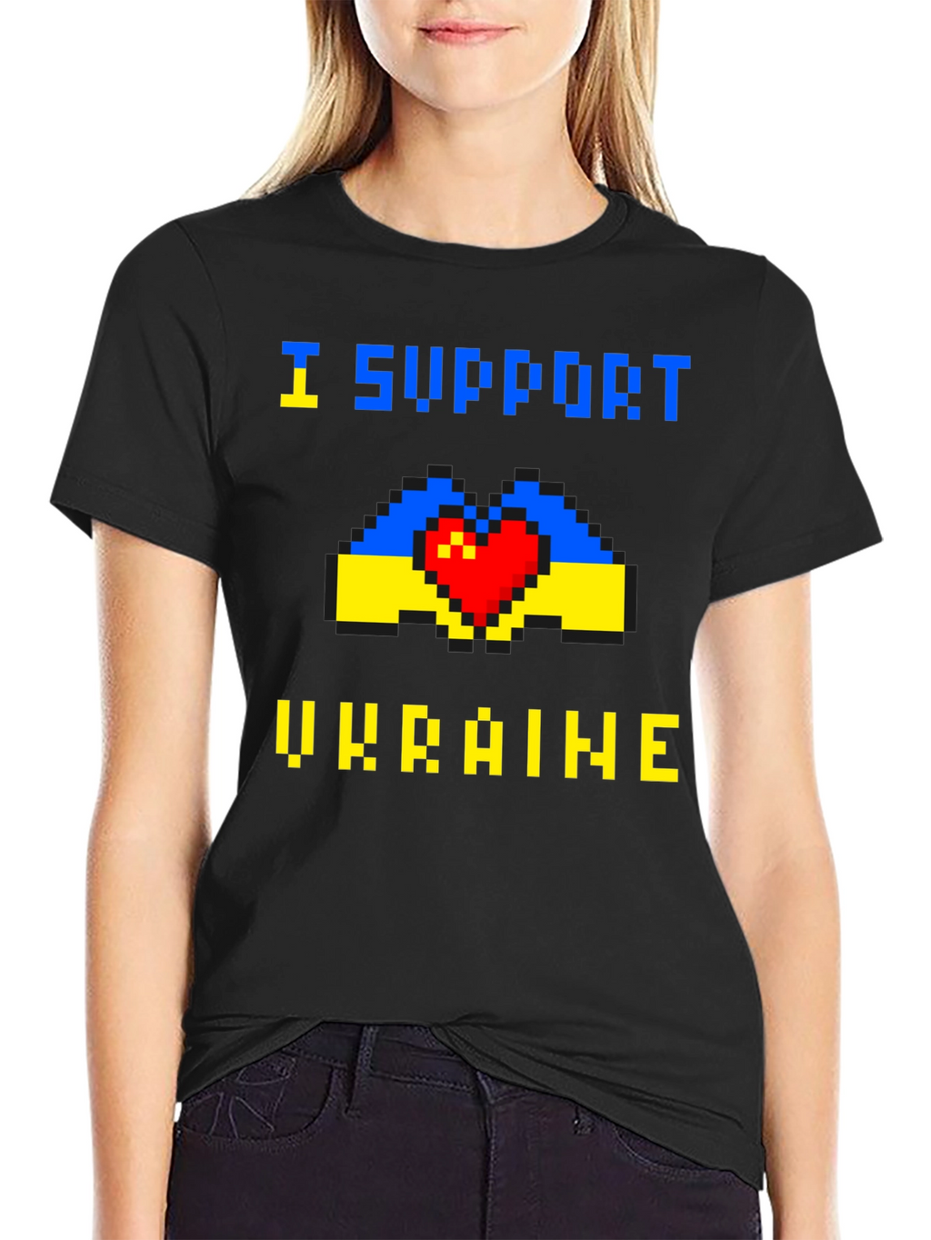 I Support Ukraine Pixel Art T-Shirt