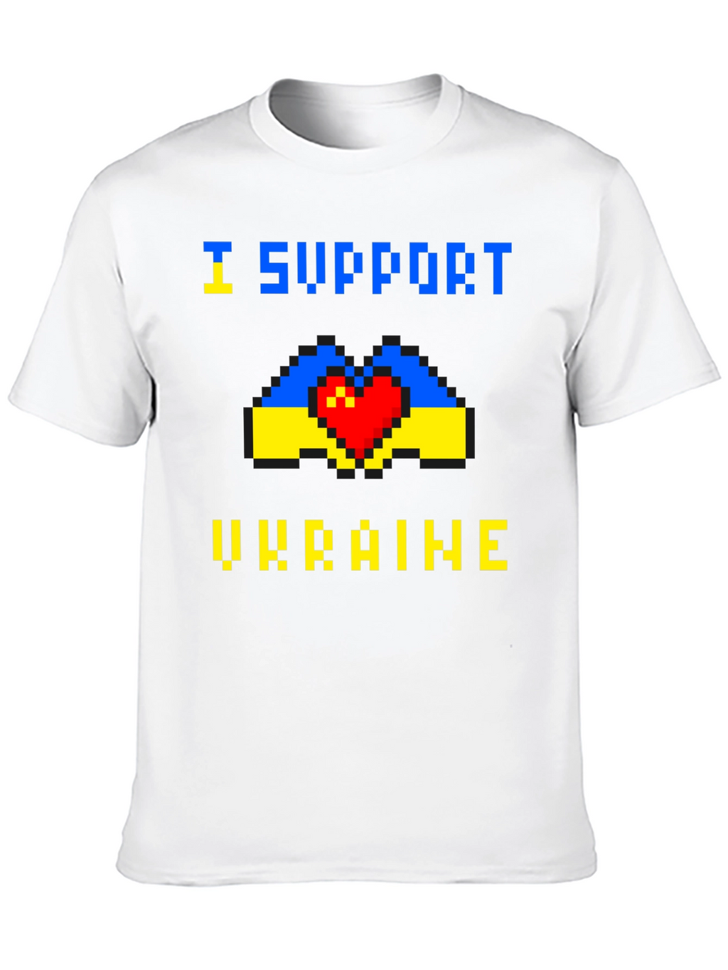 I Support Ukraine Pixel Art T-Shirt
