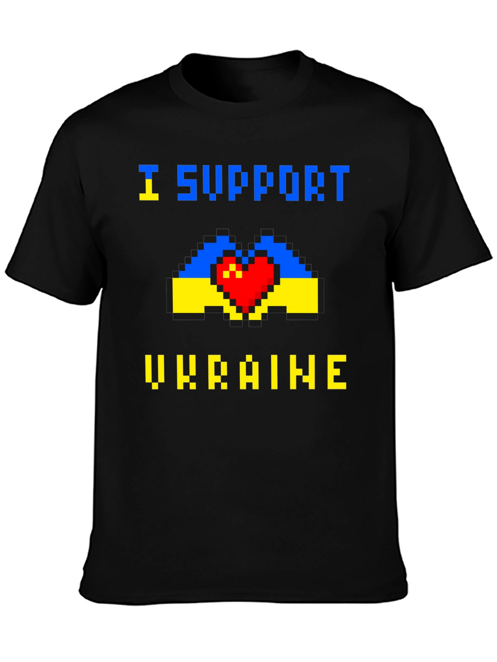 I Support Ukraine Pixel Art T-Shirt