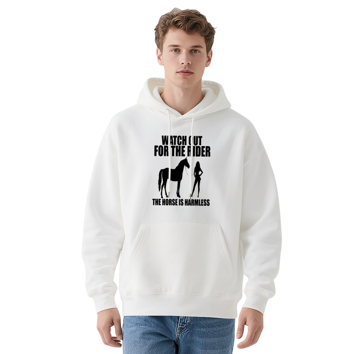 Equestrian Graphic Pullover - "WATCH OUT FOR THE RIDER"