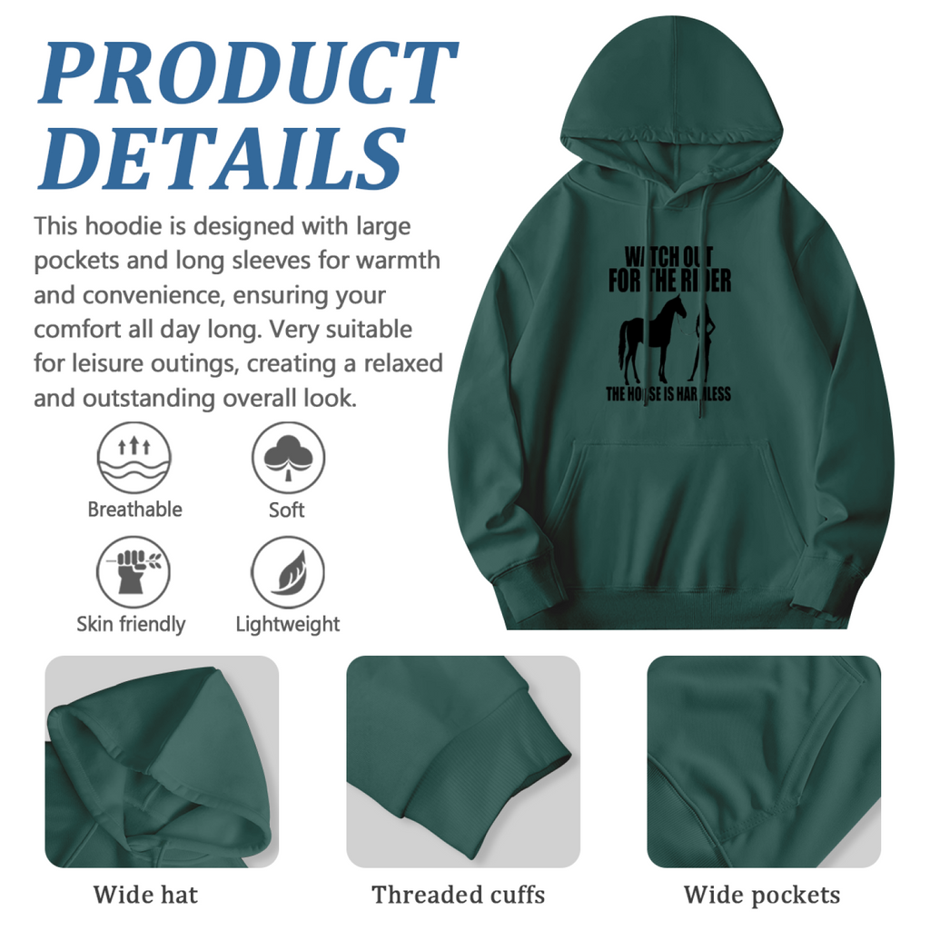 Equestrian Graphic Pullover - "WATCH OUT FOR THE RIDER"