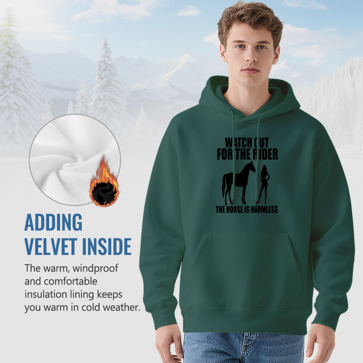 Equestrian Graphic Pullover - "WATCH OUT FOR THE RIDER"